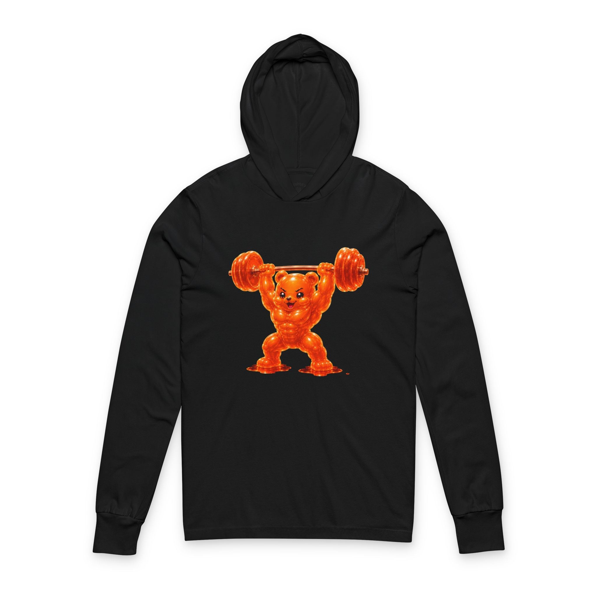 Weightlifting, Orange Oozy Buff Bear Gummy Gym Addition- Workout Sweatshirt