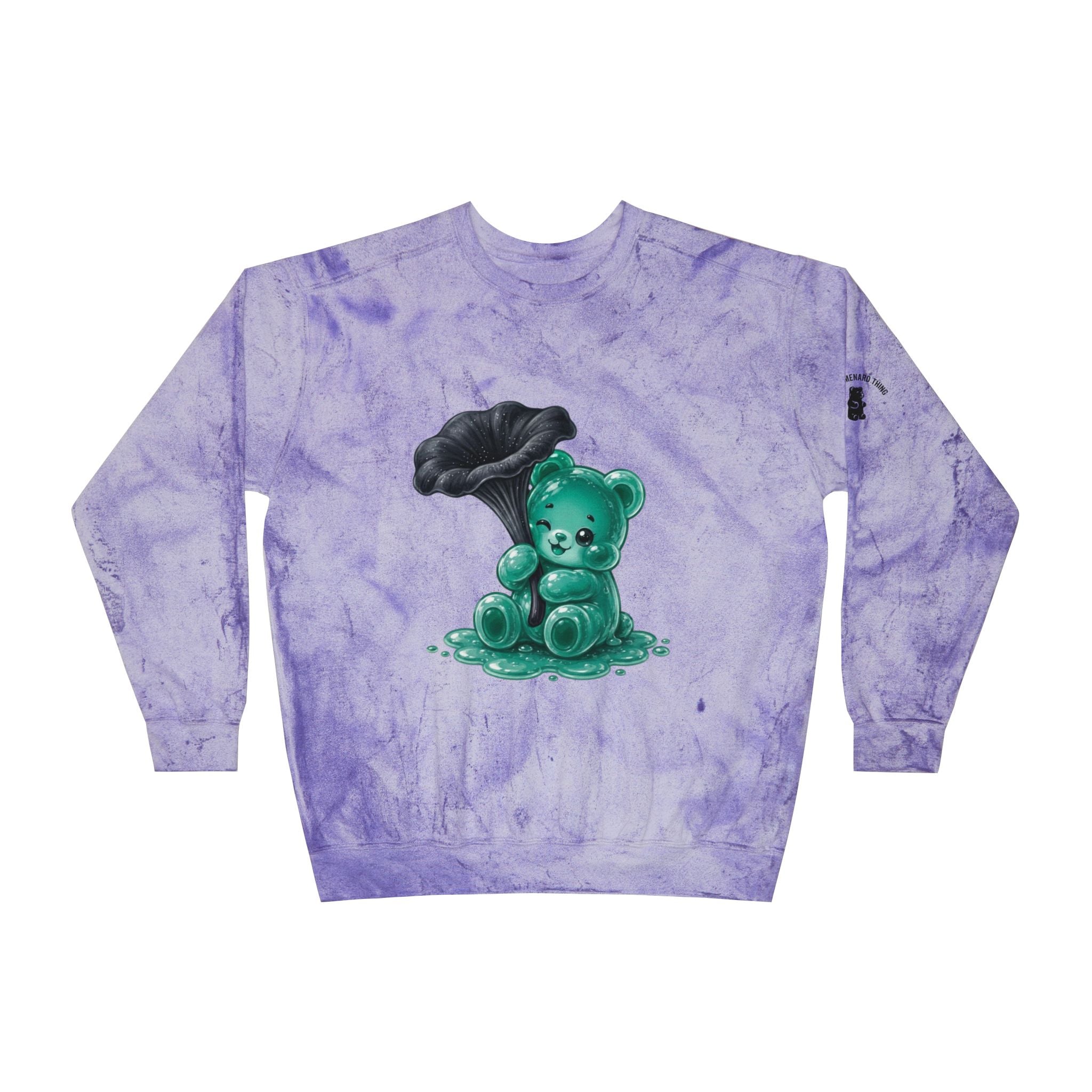Black Trumpet Mushroom, Pretty Teal Gooey Gummy Bear-Kawaii Graphic Sweatshirt