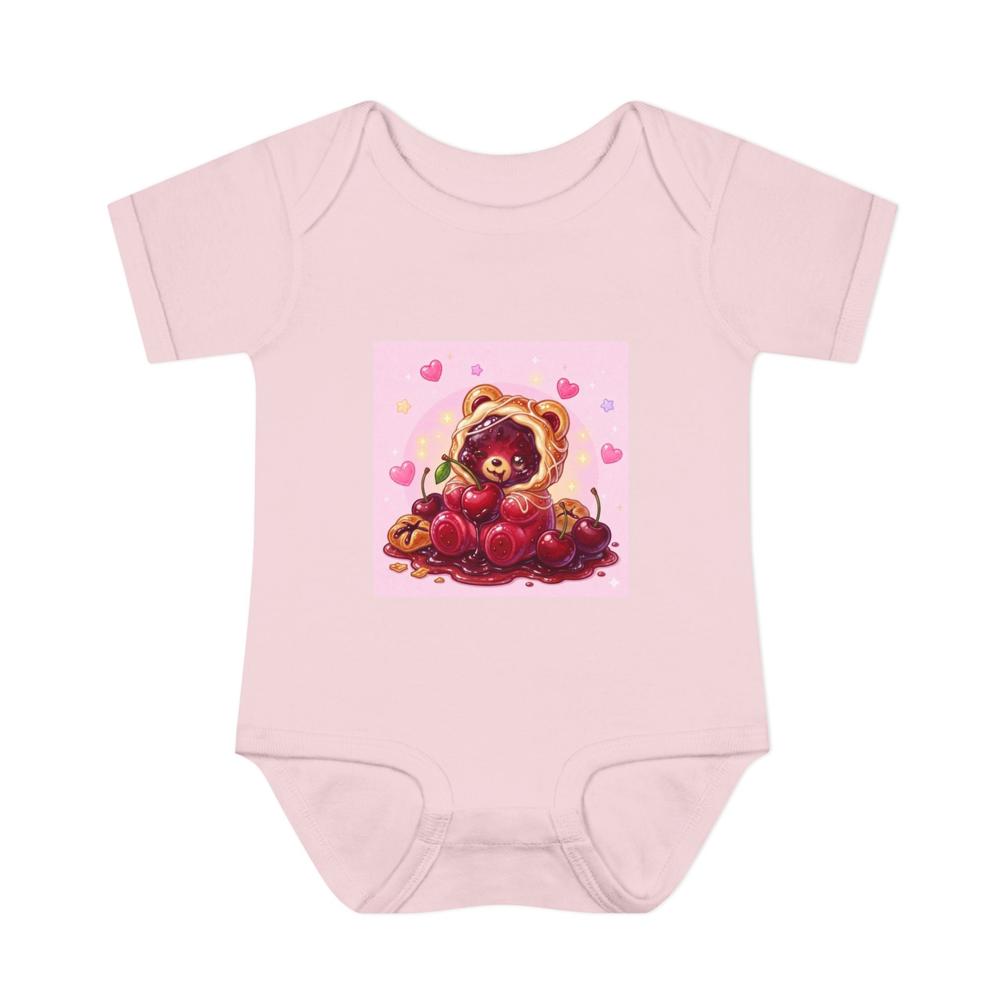 Cherry Danish Gooey Gummy Bear in Puff PJs (Infant Rib Onesie)