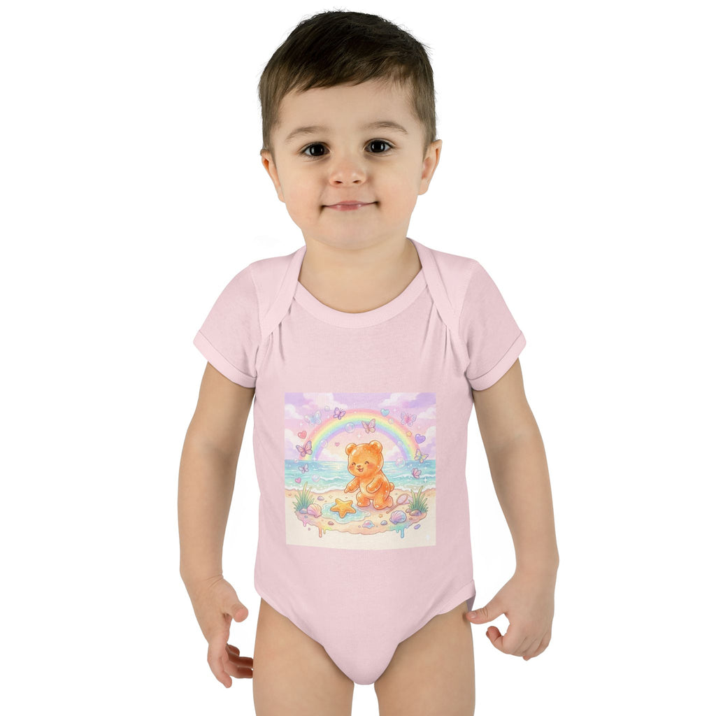 Gooey Gummy Beach Bear Rainbow & Starfish - Bodysuit