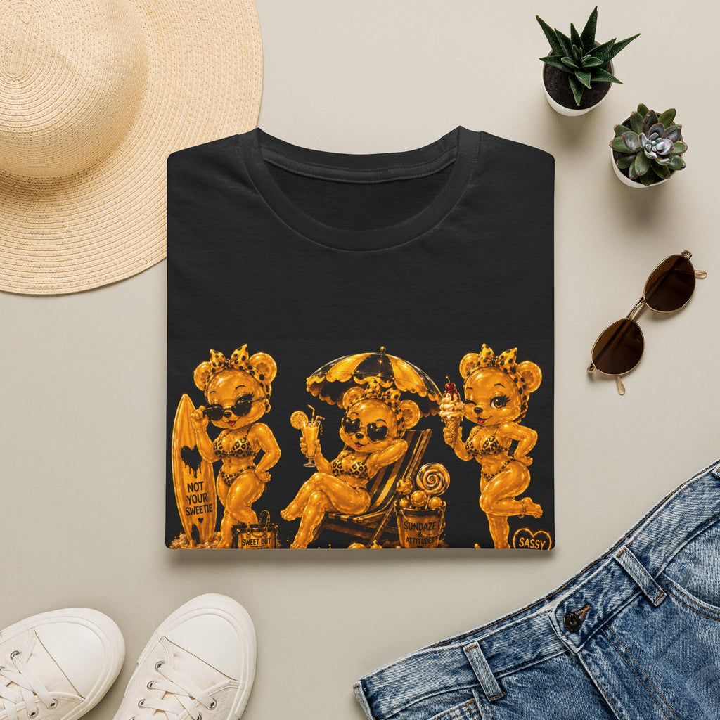 Vintage Style Oozy Bear Beach Babe Pin Up- Adult Graphic Shirt (18+)