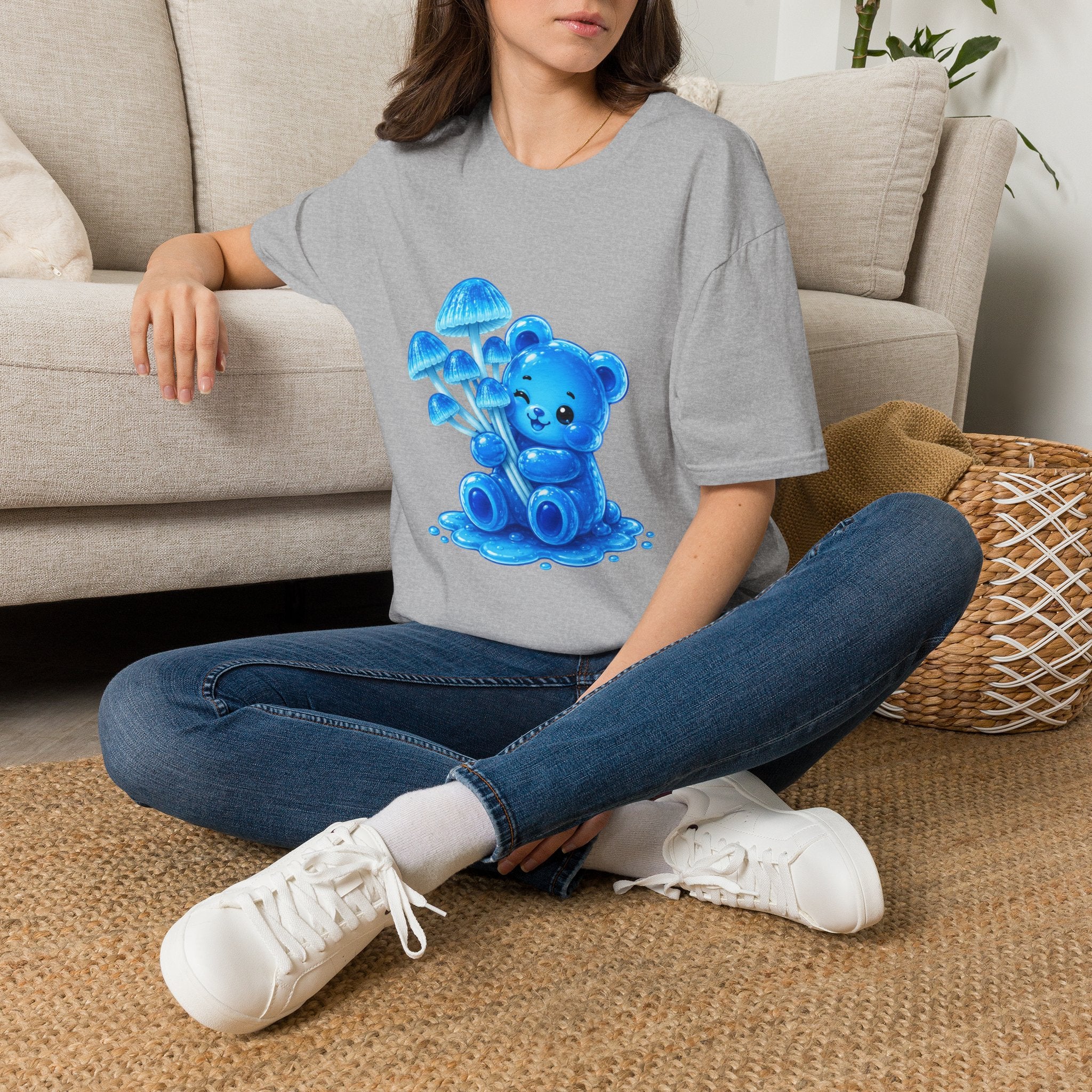 Small Cluster of Blue Mini pipe Mushrooms, Oozy Bear Special- Graphic Shirt