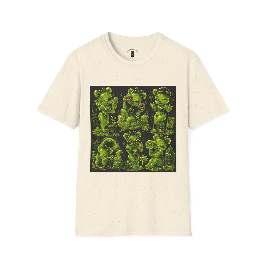 Lime Green Retro Oozy Bear Babe, Beach Pin Up- Adult Graphic Shirt (18+)
