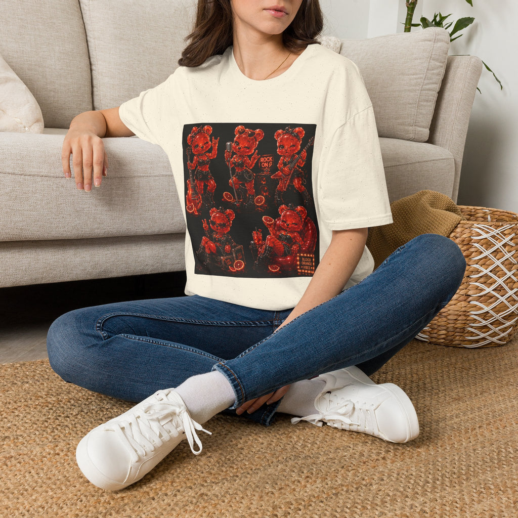 Rocking Blood Orange Grunge Oozy Bear Rocker Babe, Pin Up- Adult Graphic Shirt (18+)