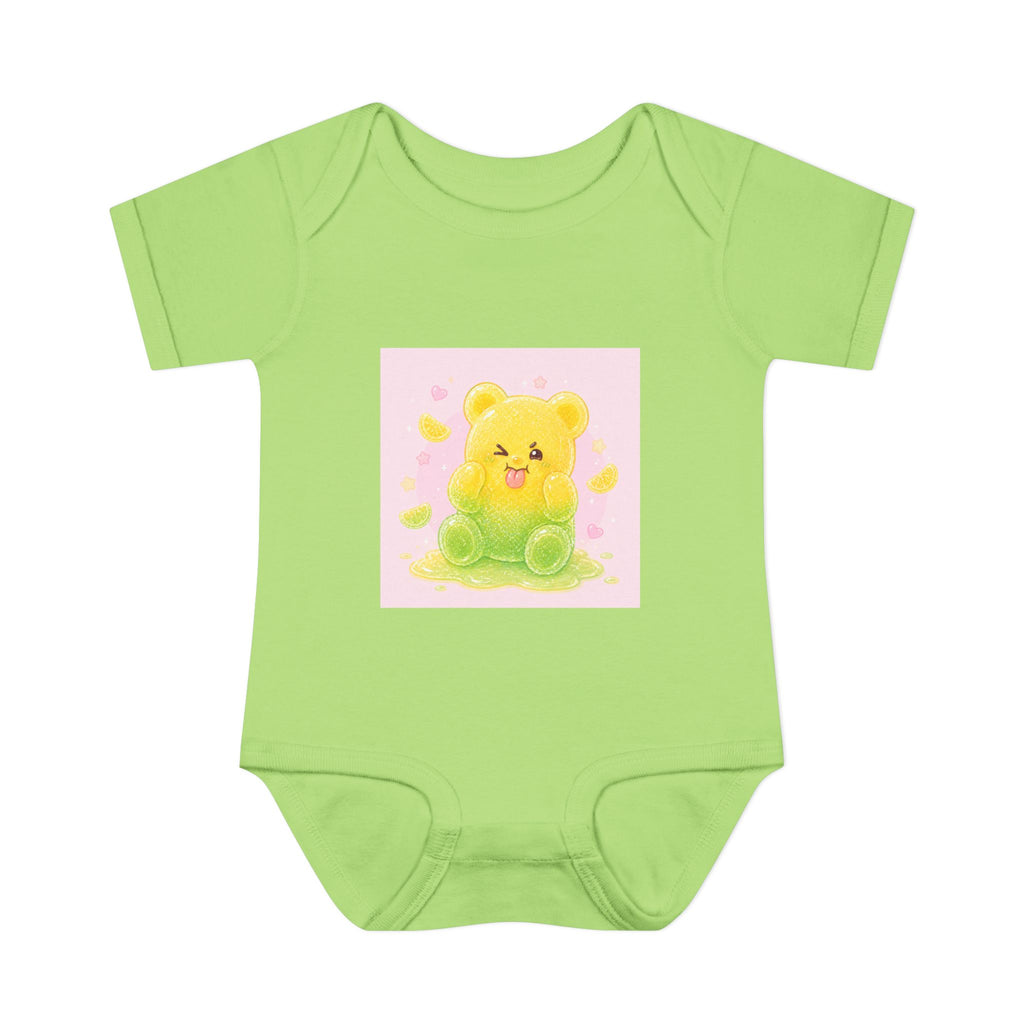 Sour Silly Gummy Gooey Lemon-Lime Bear Illustration Infant Onesie