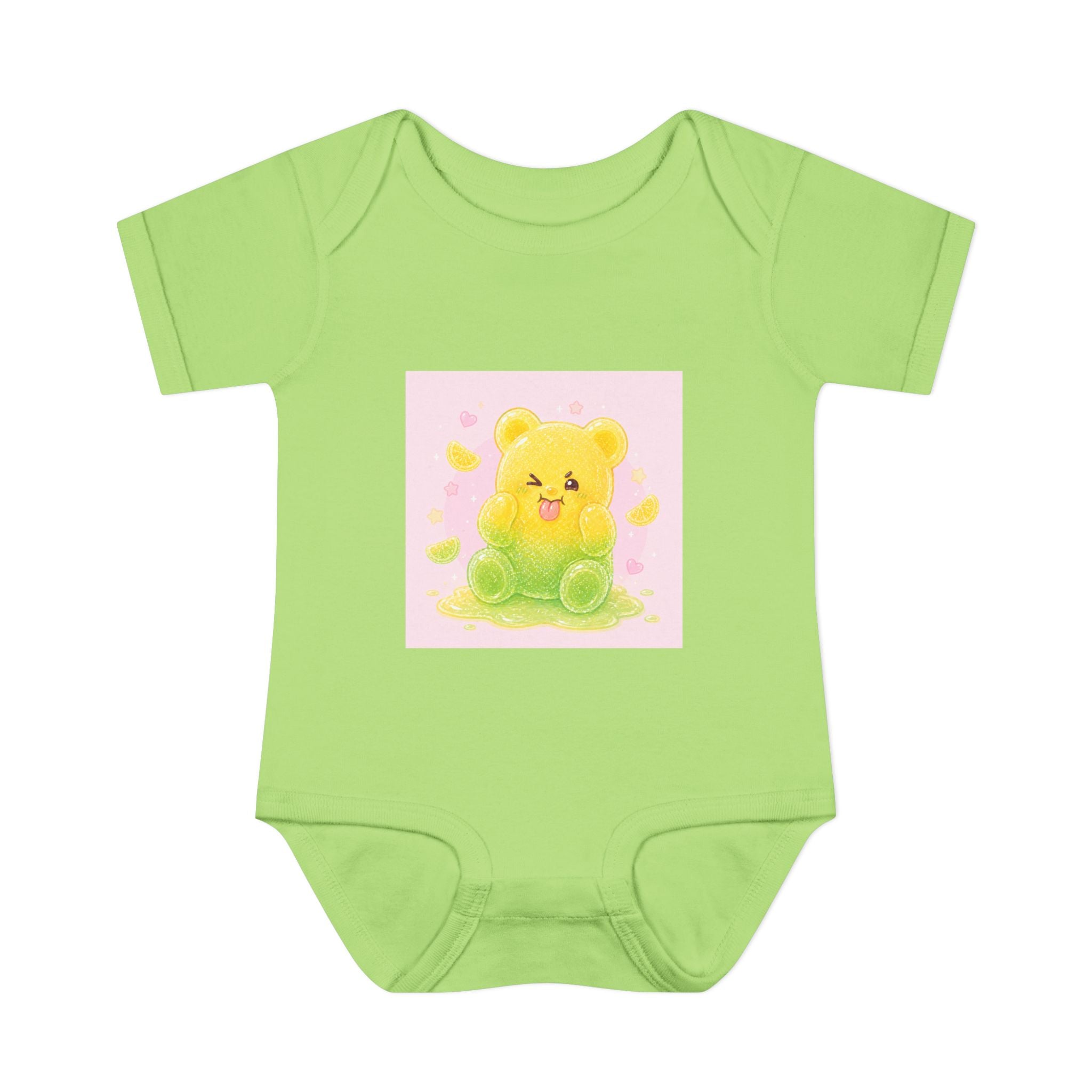 Sour Silly Gummy Gooey Lemon-Lime Bear Illustration Infant Onesie