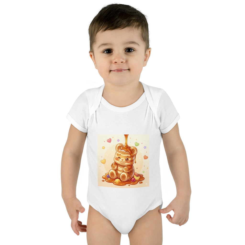 Fluffy Gooey Pancake Gummy Bear Baby Bodysuit — Cute Gummy bear Infant Onesie