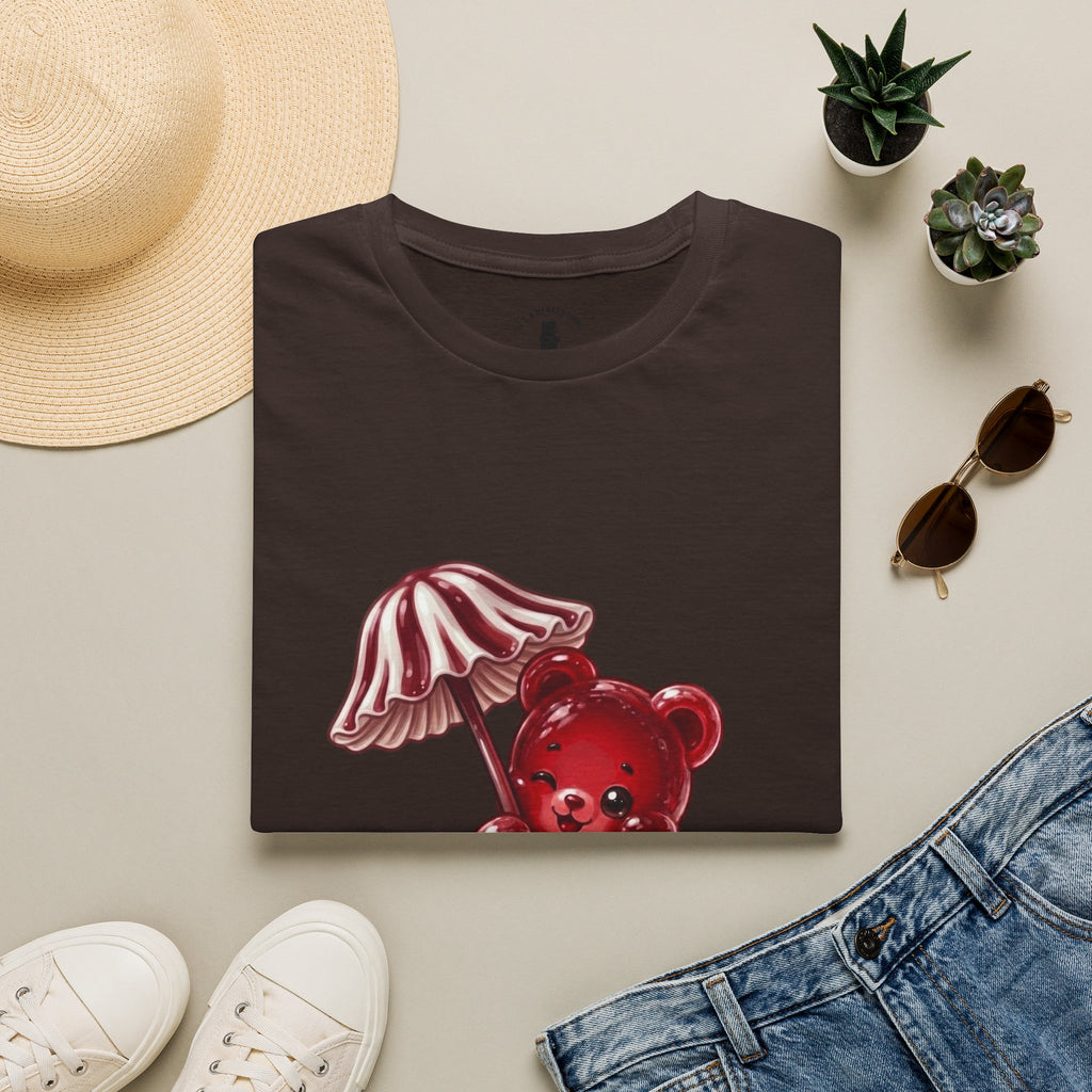 Special Red Stripped Mushroom Umbrella, Oozy Bear Gummy Friend- Graphic Shirt