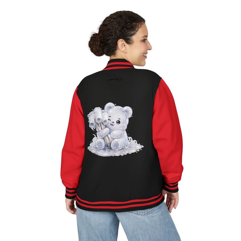 White Ghost Pipe Custer, Oozy Bears Mushroom Special- Letterman Graphic Jacket