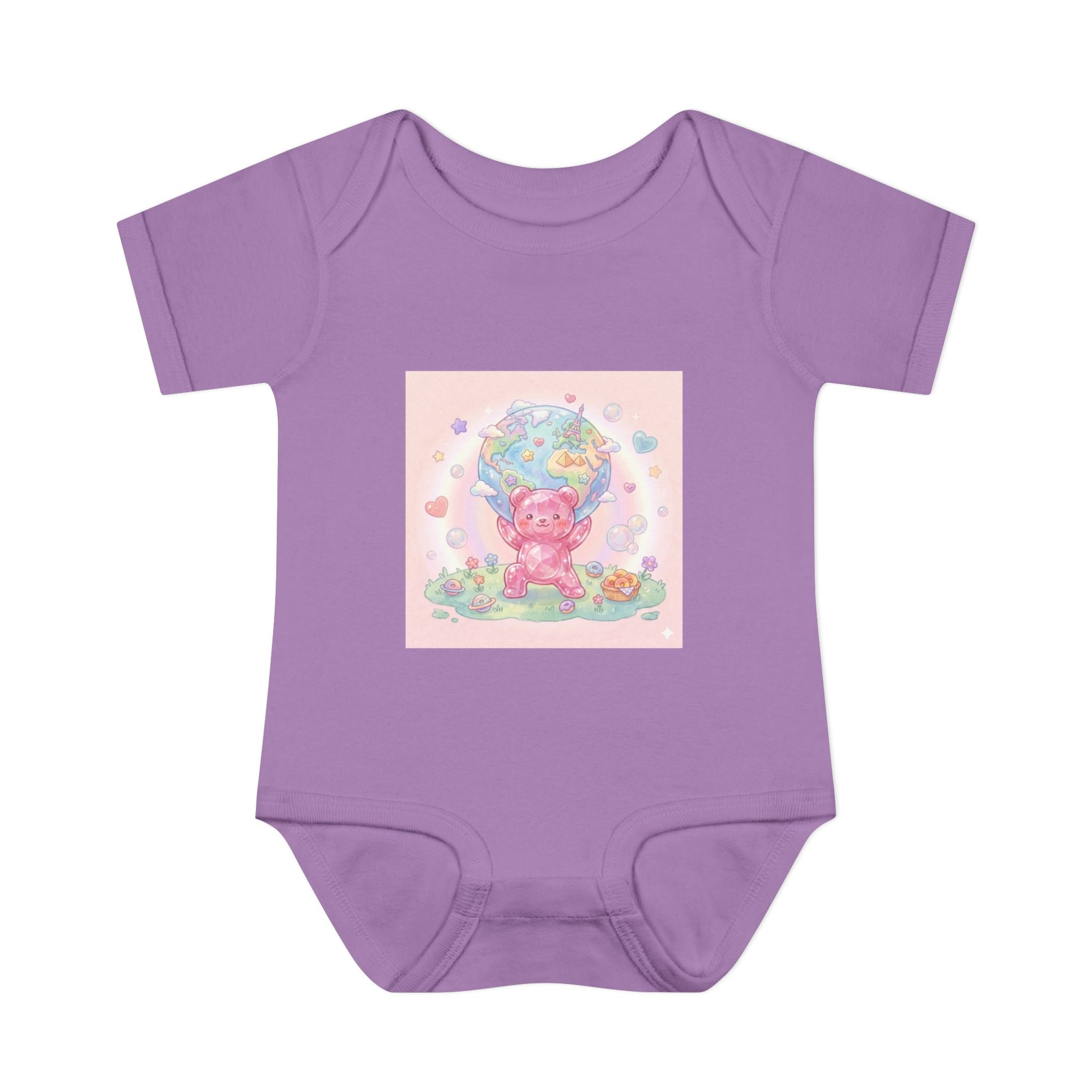 Infant Bodysuit — World Atlas Gummy bear Design