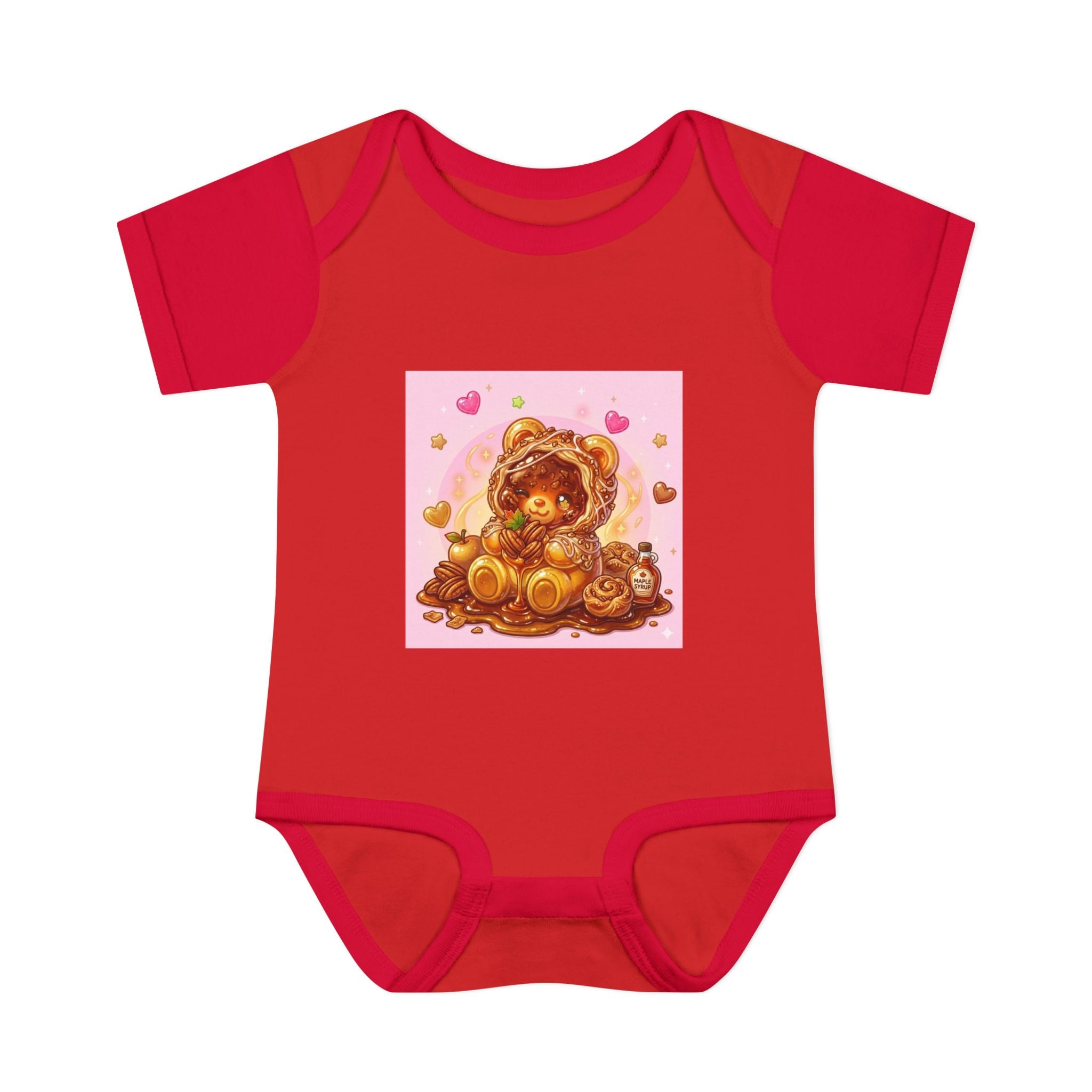 Maple Pecan Danish Gooey Gummy Bear in Puff PJs Baby Onesie