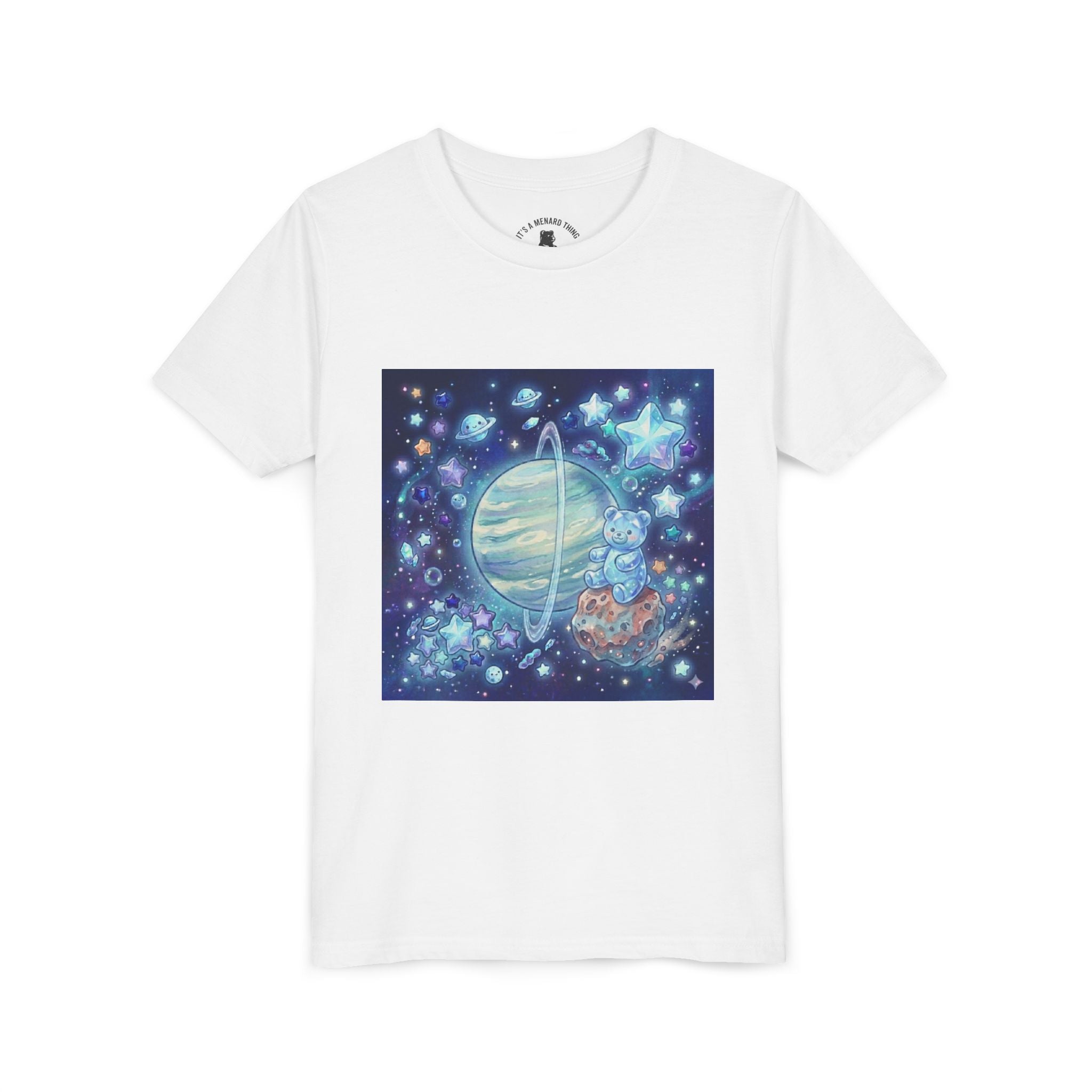 I Spy Planet Uranus, Blue Razz Gooey Crystal Gummy bear- Astronaut Graphic T-Shirt