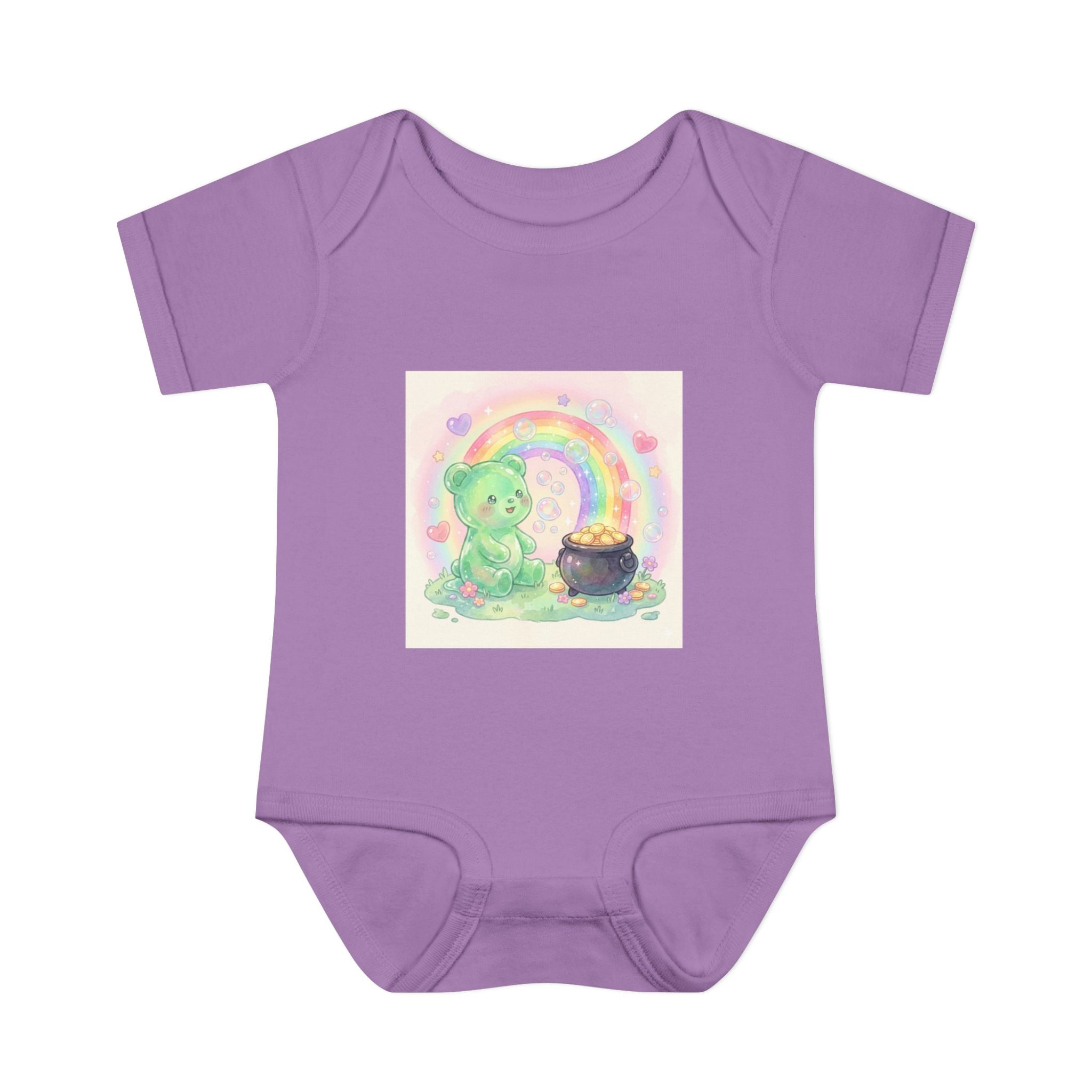 Rainbow Gooey Gummy Bear Found Inner Treasure – Cute St. Patrick’s Day Luck Baby Onesie