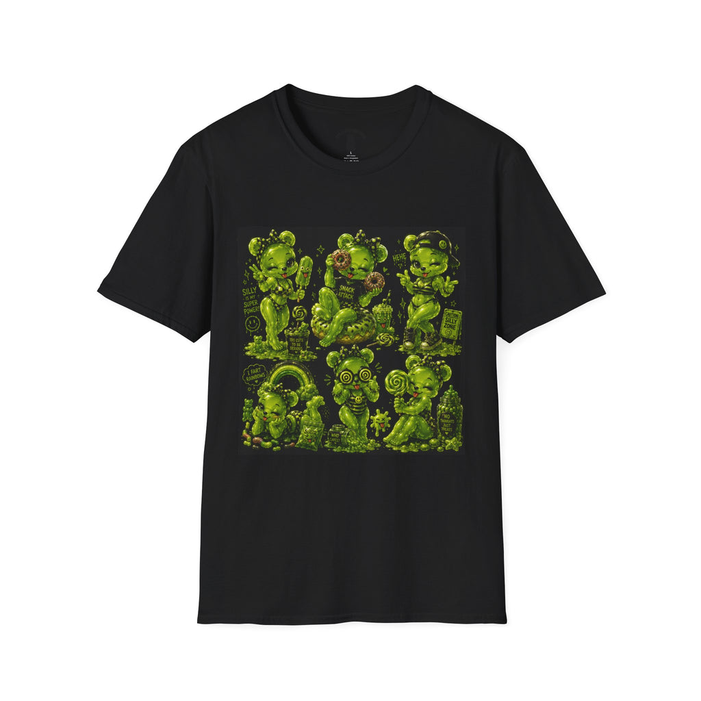 Lime Green Retro Oozy Bear Babe, Beach Pin Up- Adult Graphic Shirt (18+)
