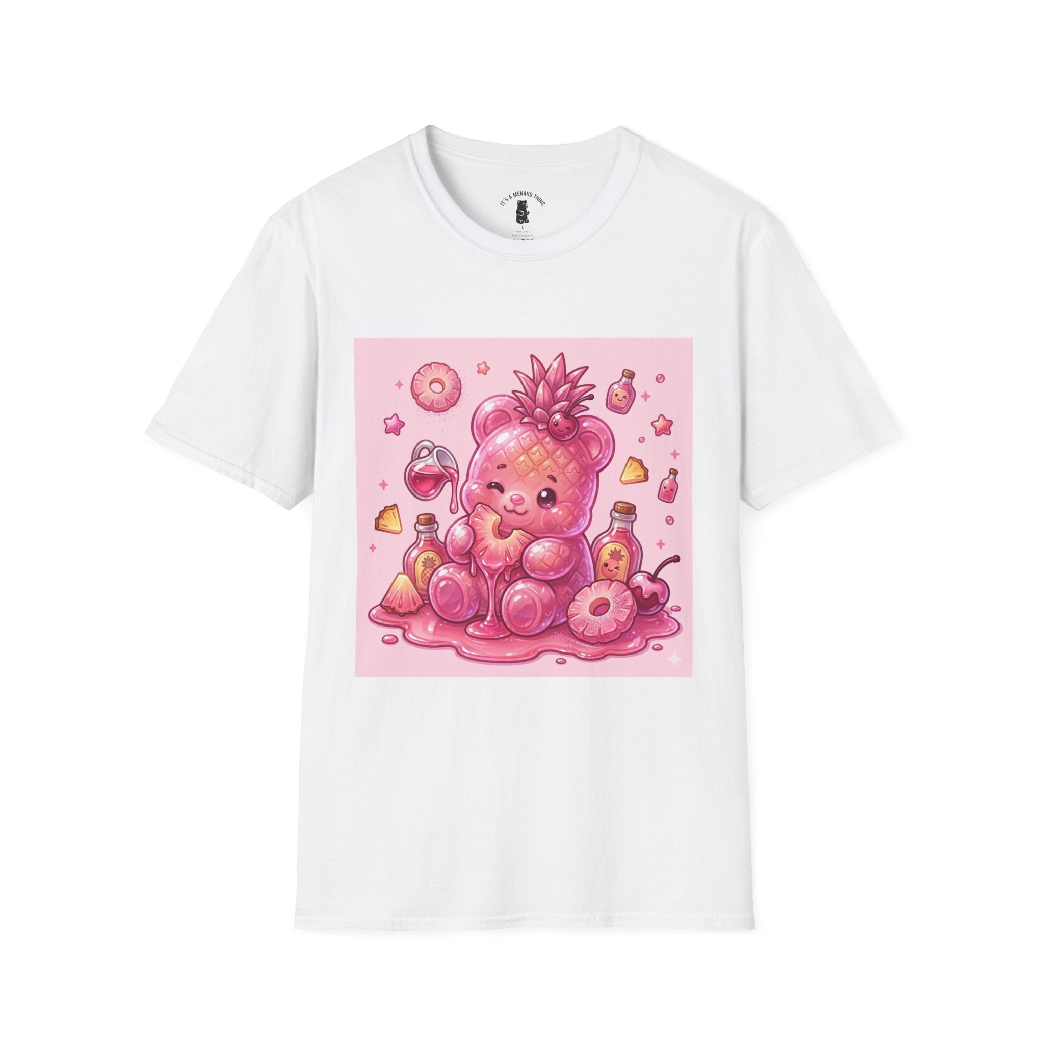 Exotic Pink Pineapple Gooey Gummy Bear — Kawaii Graphic T-Shirt