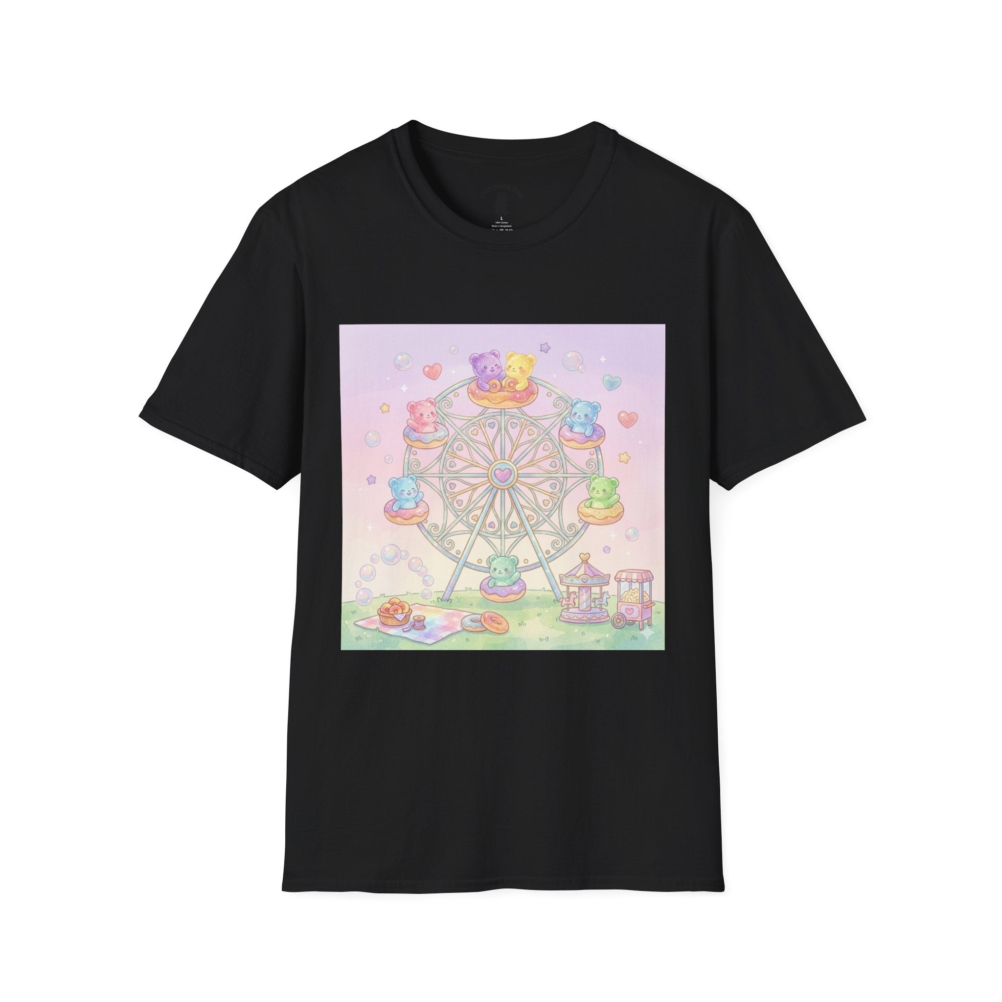 Carnival, Riding the Ferris Wheel with Gooey Gummy Friends T-Shirt — Cute Graphic Tee