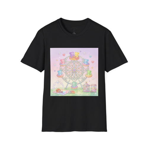 Carnival, Riding the Ferris Wheel with Gooey Gummy Friends T-Shirt — Cute Graphic Tee