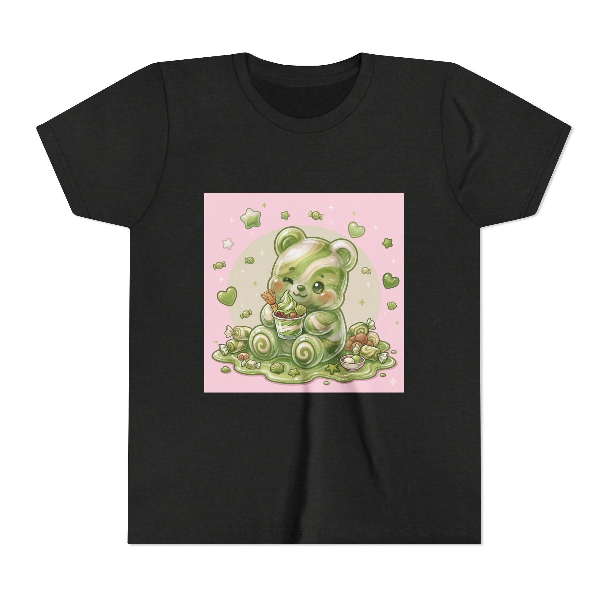 Matcha and Cream Gooey Gummy Bear Graphic Youth T-Shirt