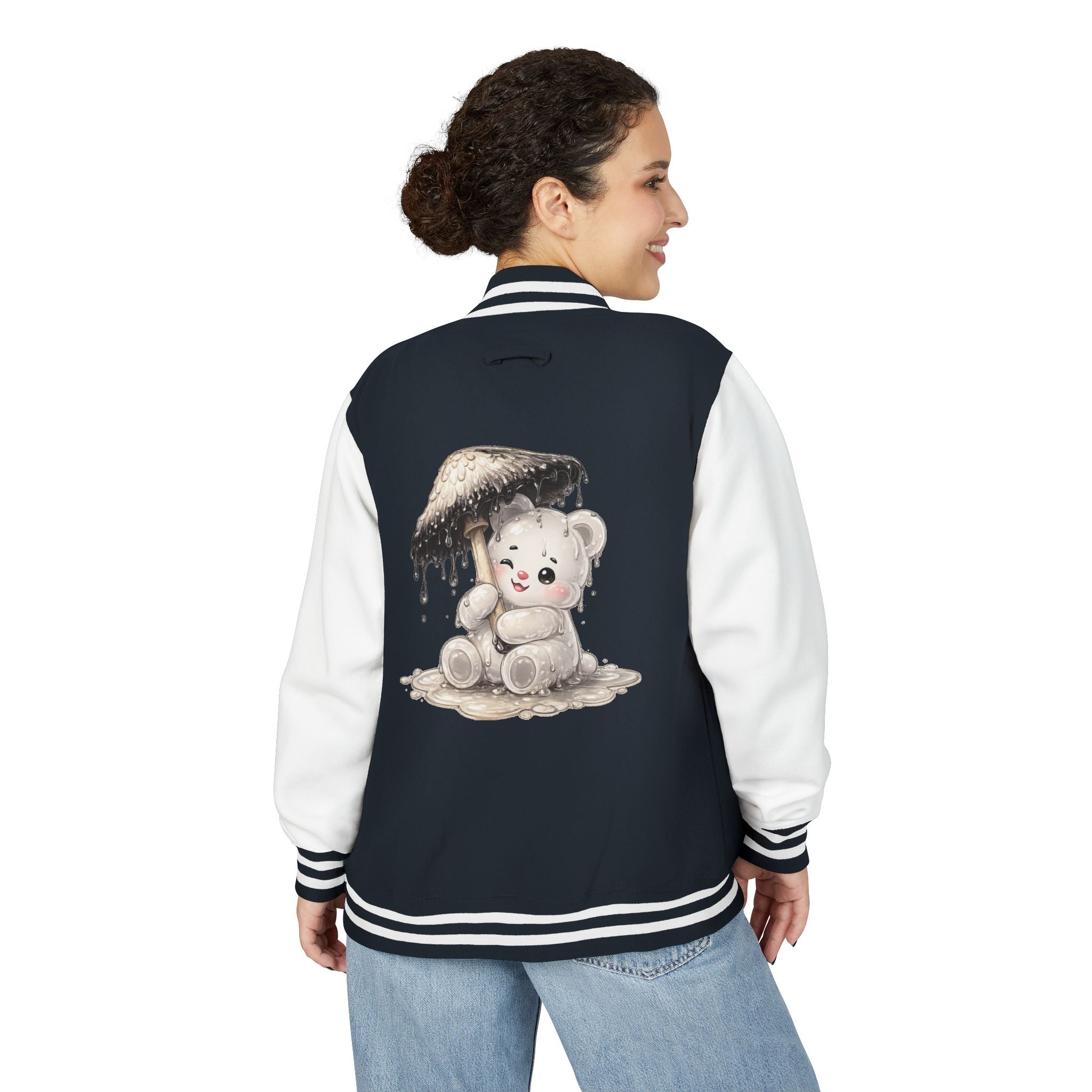 Pretty Ink Cap Mushroom, White Gooey Gummy Bear – Vintage Varsity Jacket
