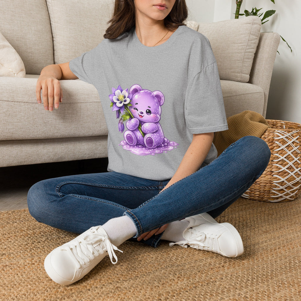 Pretty Purple Flower, Special Oozy Bear Gummy- Graphic Shirt