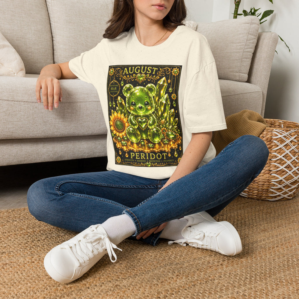 August Peridot Birthstone Oozy Bear Addition- Graphic Shirt