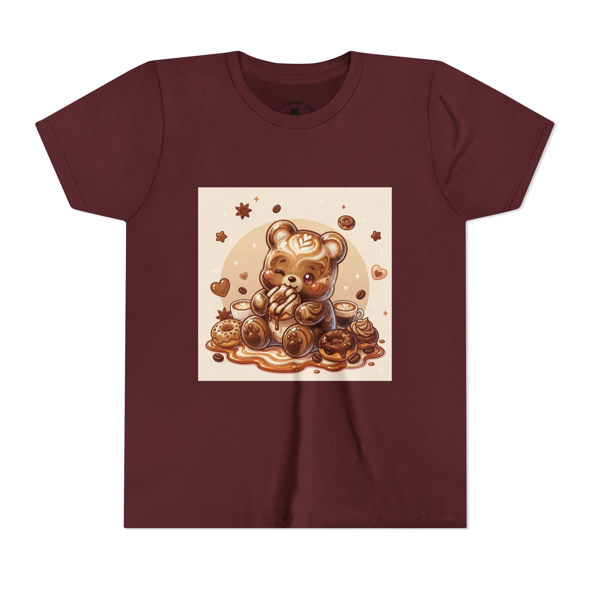 Coffee & Donuts Gooey Gummy Bear Graphic Kids Shirt