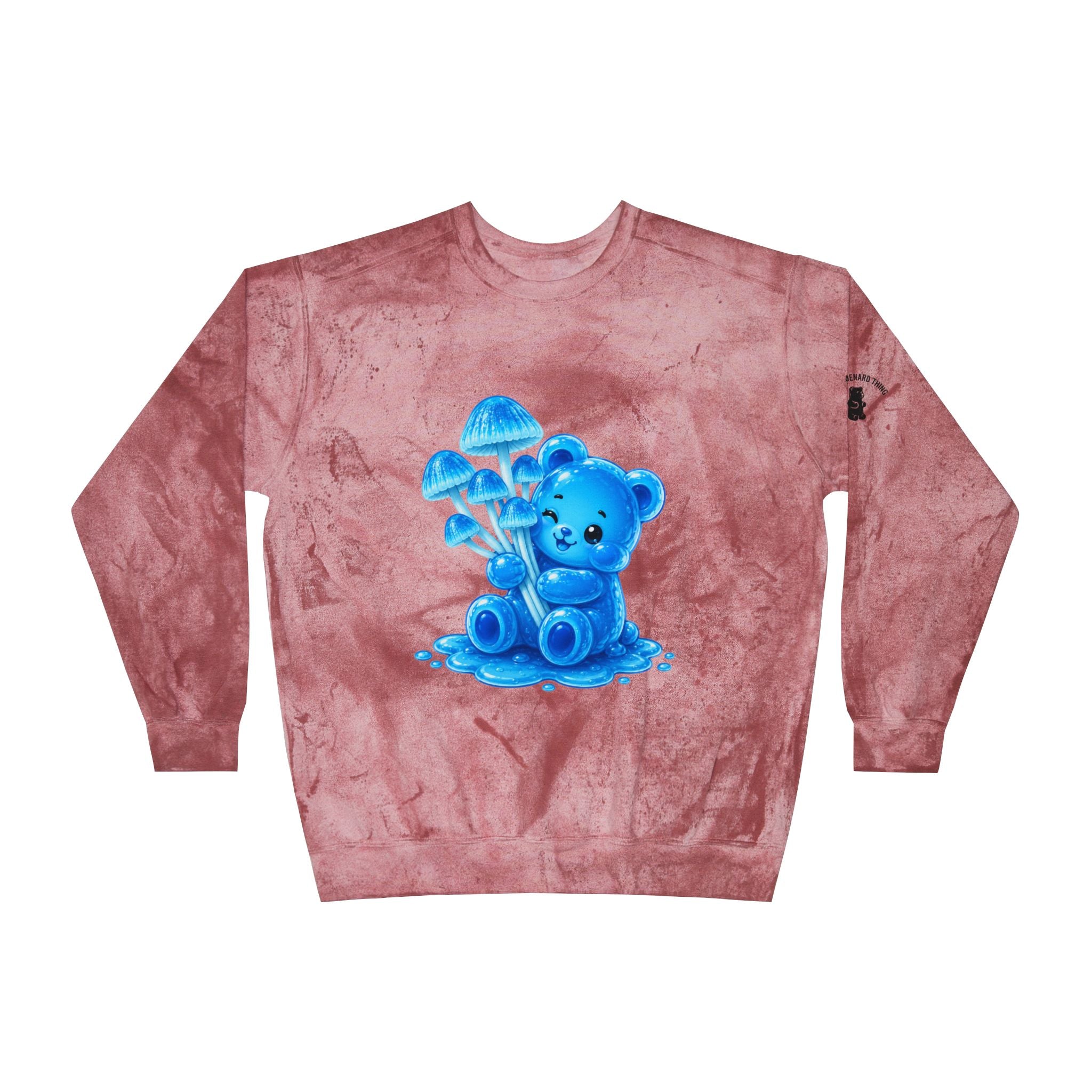 Blue Mushroom Cluster, Gooey Gummy Bear Friend-Kawaii Graphic Sweatshirt