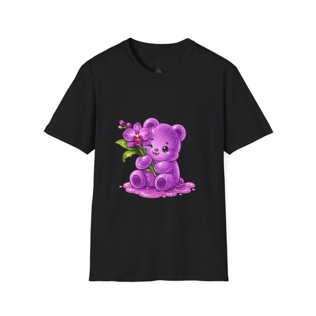 Beautiful Orchid, Purple Oozy Bear Floral Special Gummy Friend- Graphic Shirt