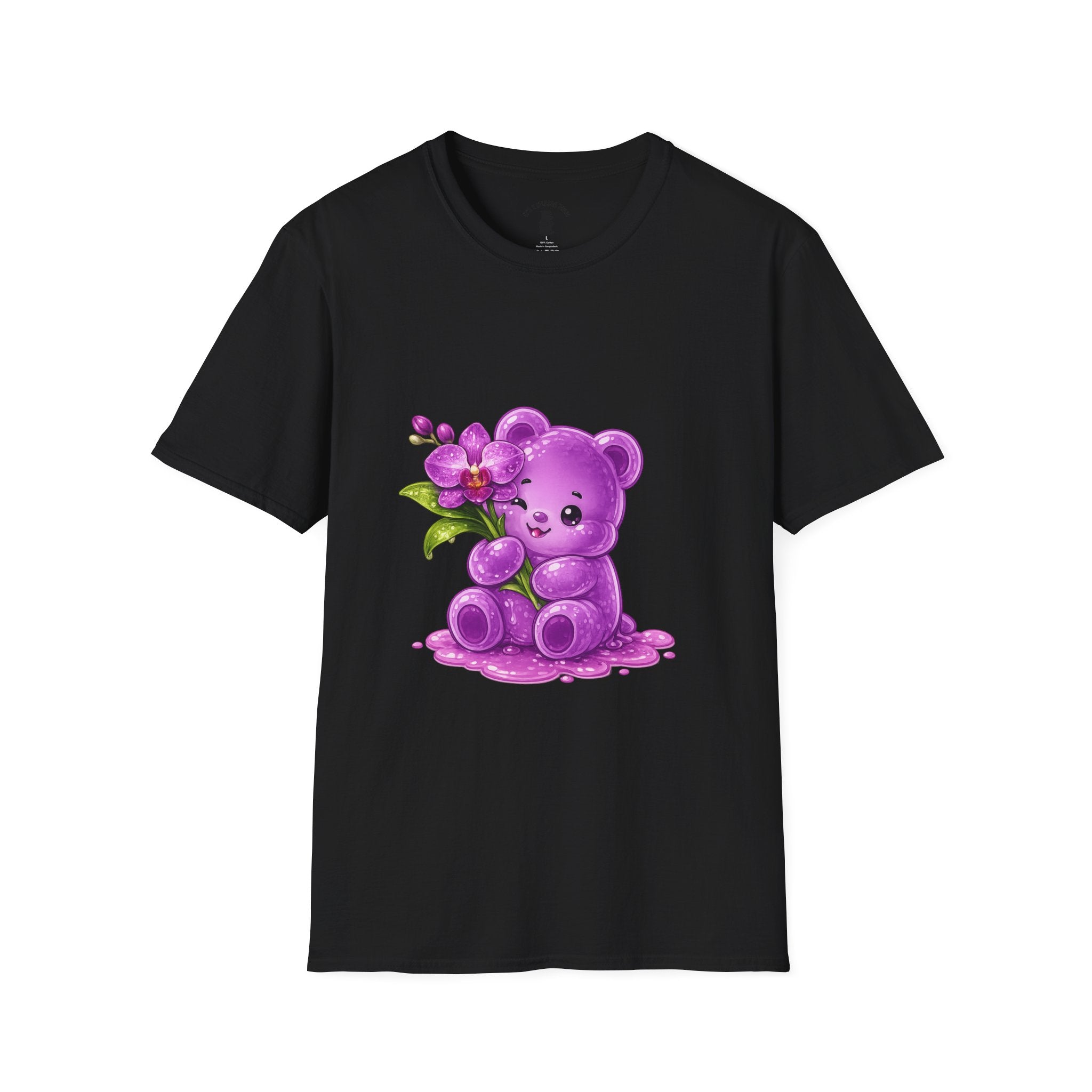 Beautiful Orchid, Purple Oozy Bear Floral Special Gummy Friend- Graphic Shirt