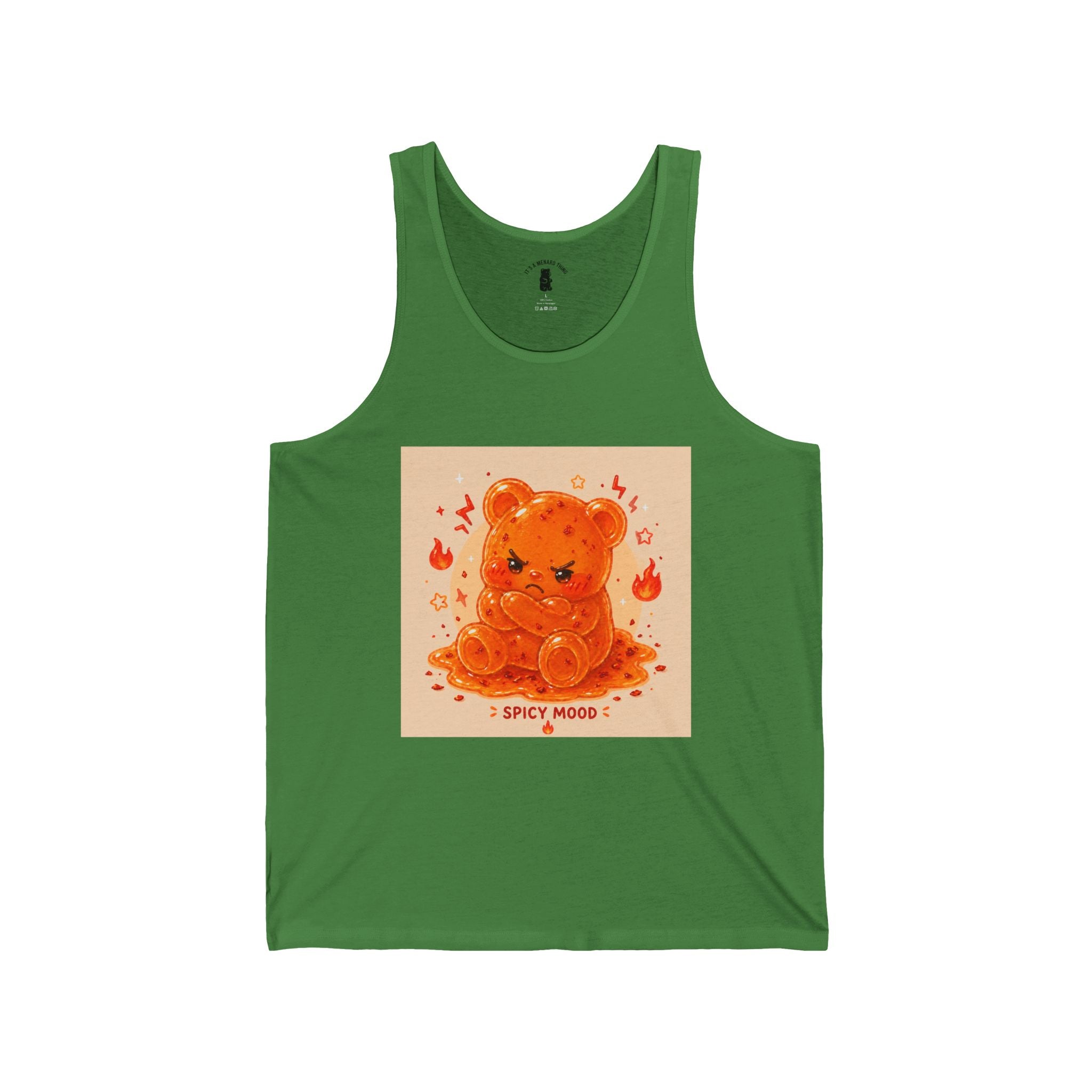 Spicy Mood Orange Pepper flaked Gooey Gummy Bear - Kawaii Graphic Tank Top