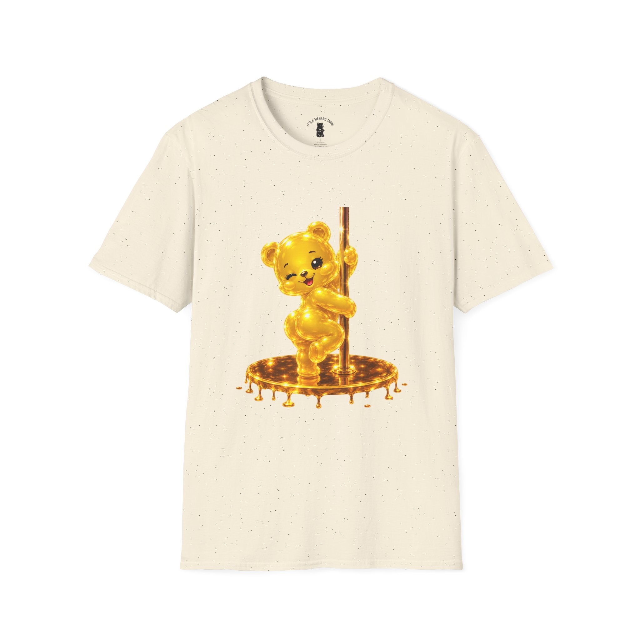 Gold Oozy Bear Gummy Thick Pole Dancer- Graphic Shirt (Adult Only!)