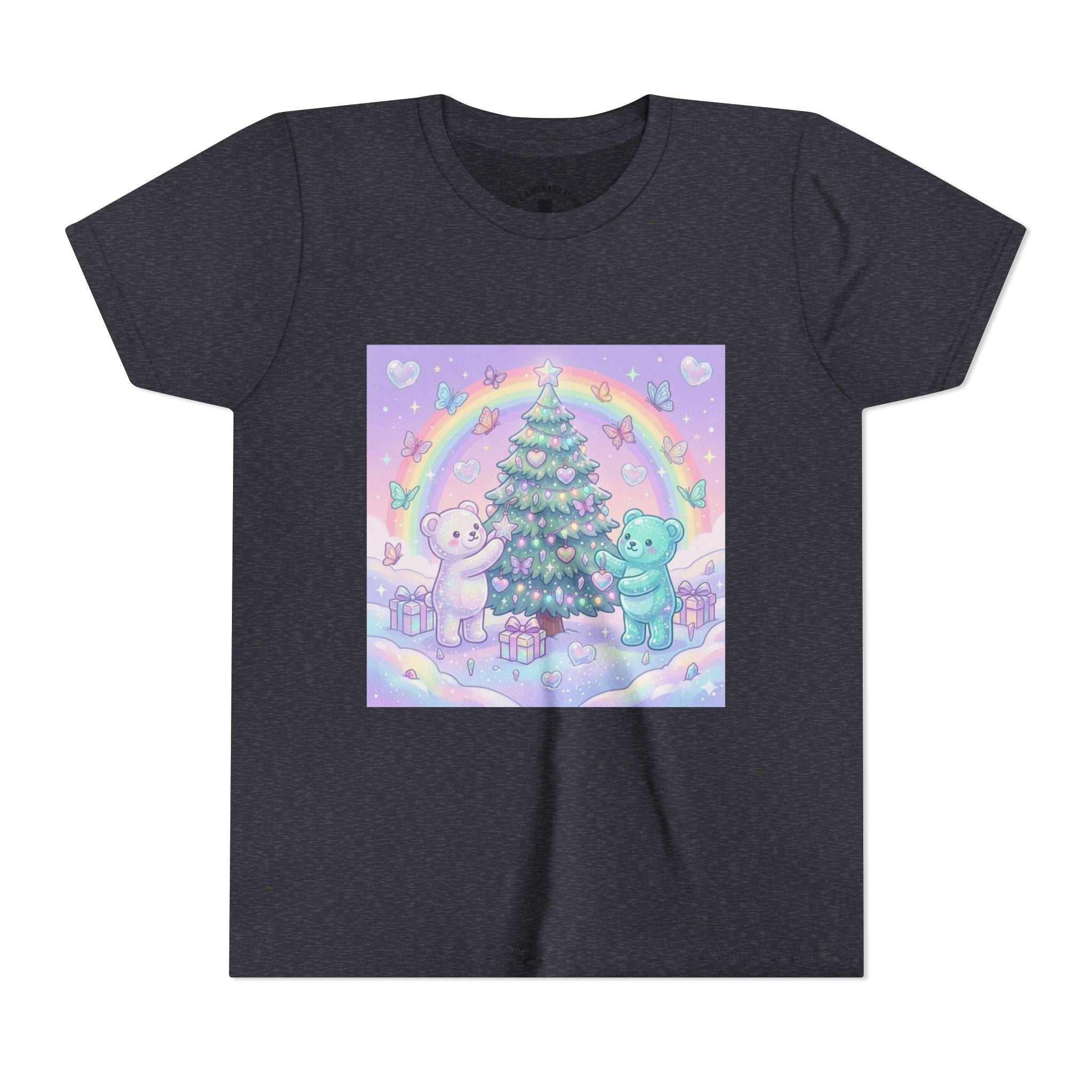 Gooey Gummy Bears Decorating Christmas Tree with Rainbow | Holiday Youth Shirt