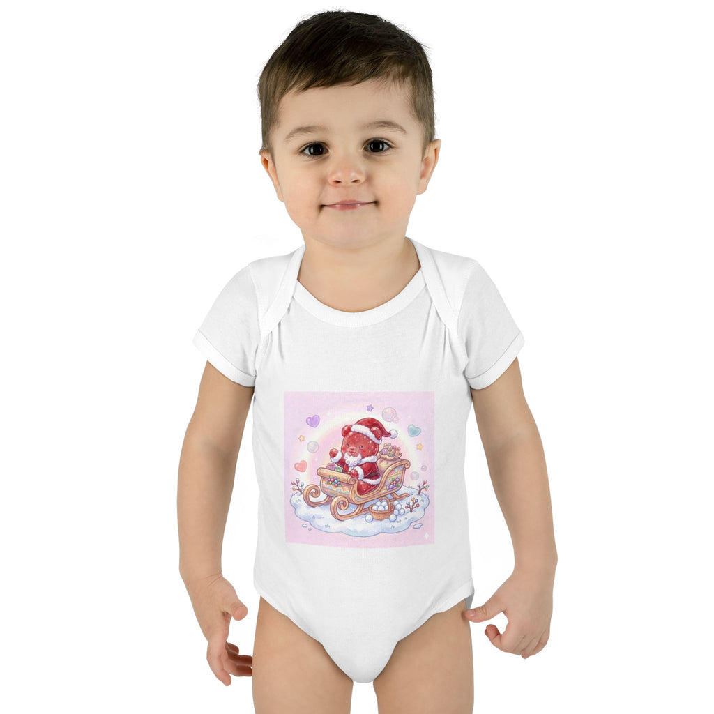 Baby Bodysuit – Gooey Gummy Santa in Sleigh Christmas Infant Onesie