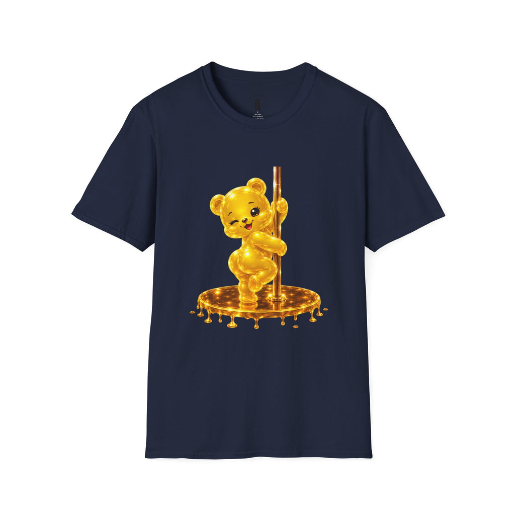 Gold Oozy Bear Gummy Thick Pole Dancer- Graphic Shirt (Adult Only!)