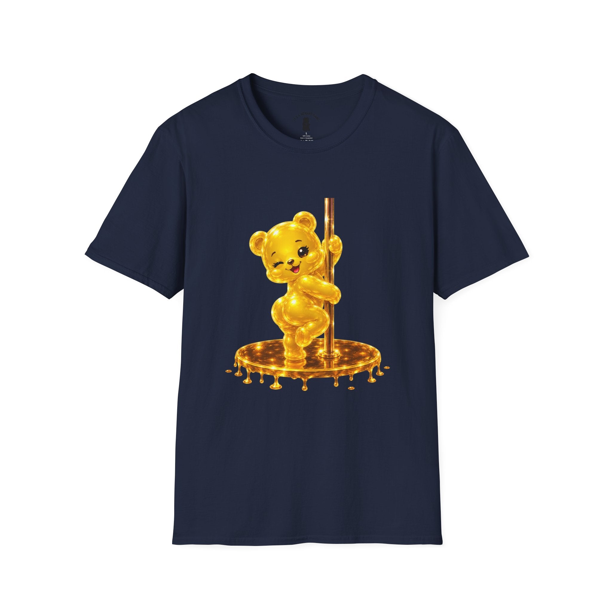 Gold Oozy Bear Gummy Thick Pole Dancer- Graphic Shirt (Adult Only!)
