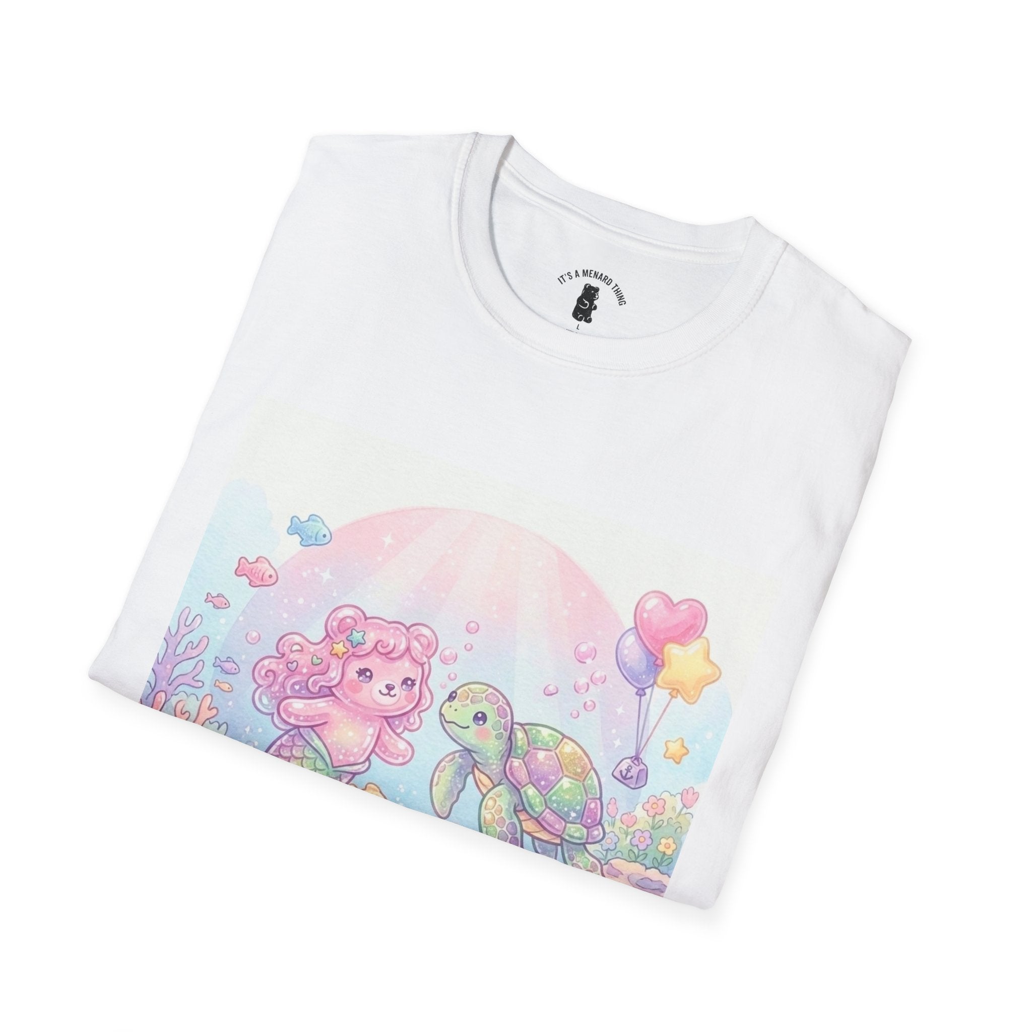 Pink Gummy Mermaid & Turtle friend, Gooey Gummy Freinds- Kawaii Graphic T-Shirt
