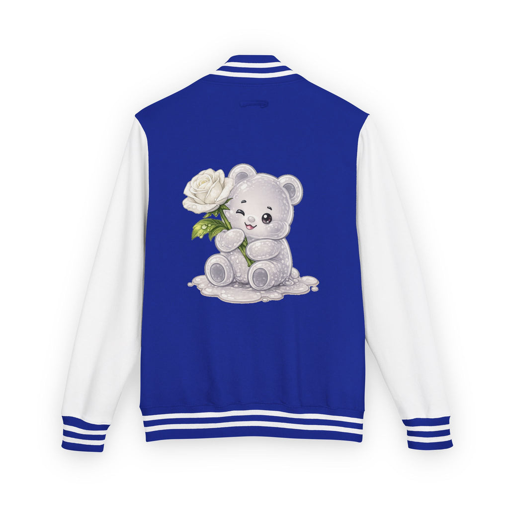 Blooming White Rose, Gooey Gummy Bear Friend- Kawaii Graphic Jacket