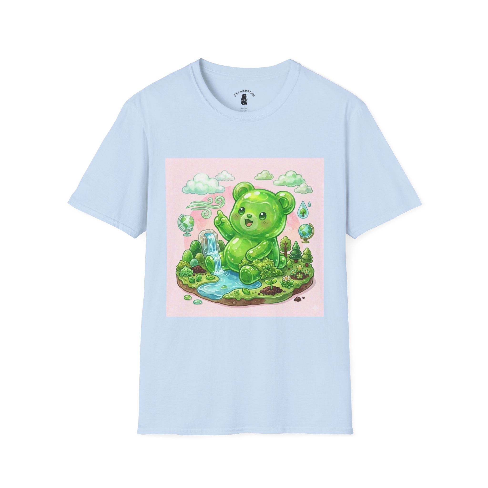 Green Teddy Bear Nature Tee — Cute Eco-Garden Graphic T-Shirt