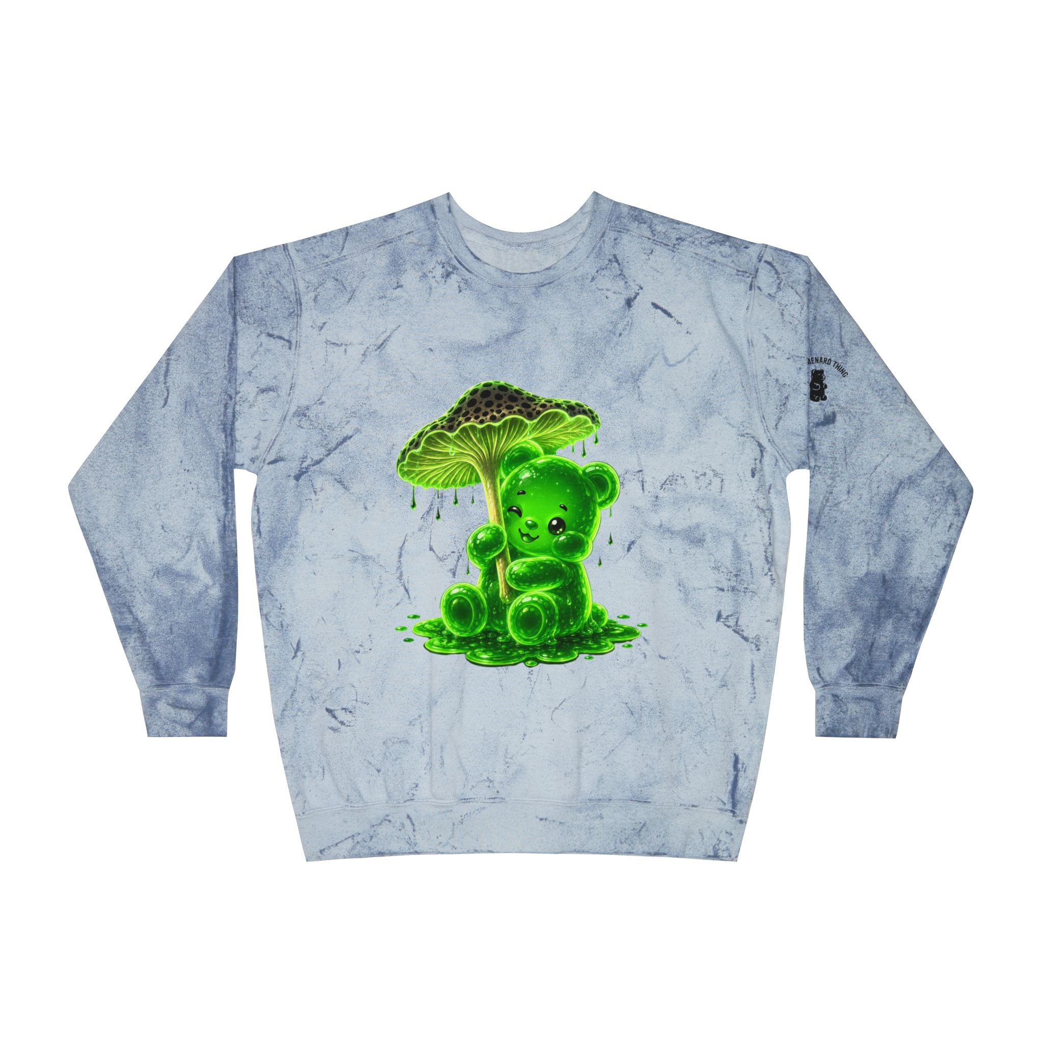 Glowing Green Mushroom, Gooey Gummy Bear-Kawaii Graphic Sweatshirt