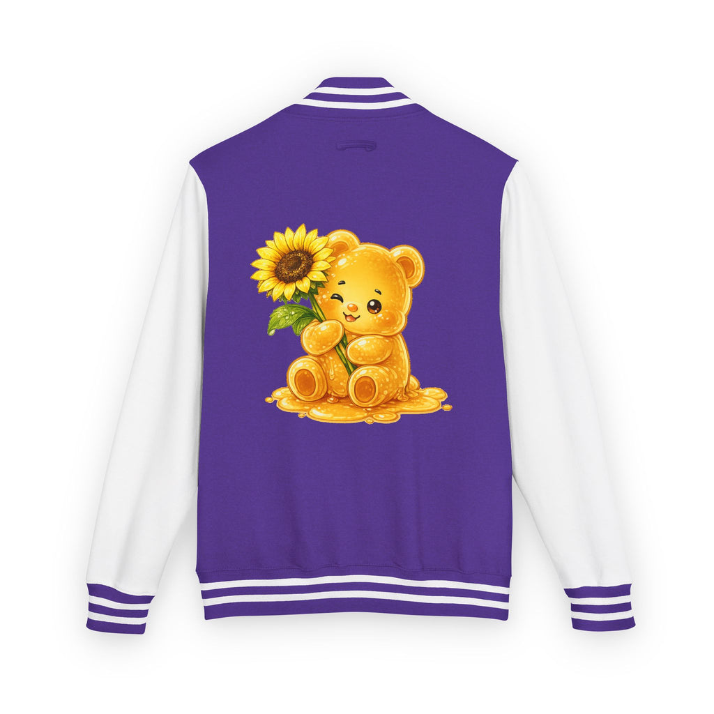 Sunflower Sunrise, Special Yellow Gooey Gummy Friend- Kawaii Varsity Jacket