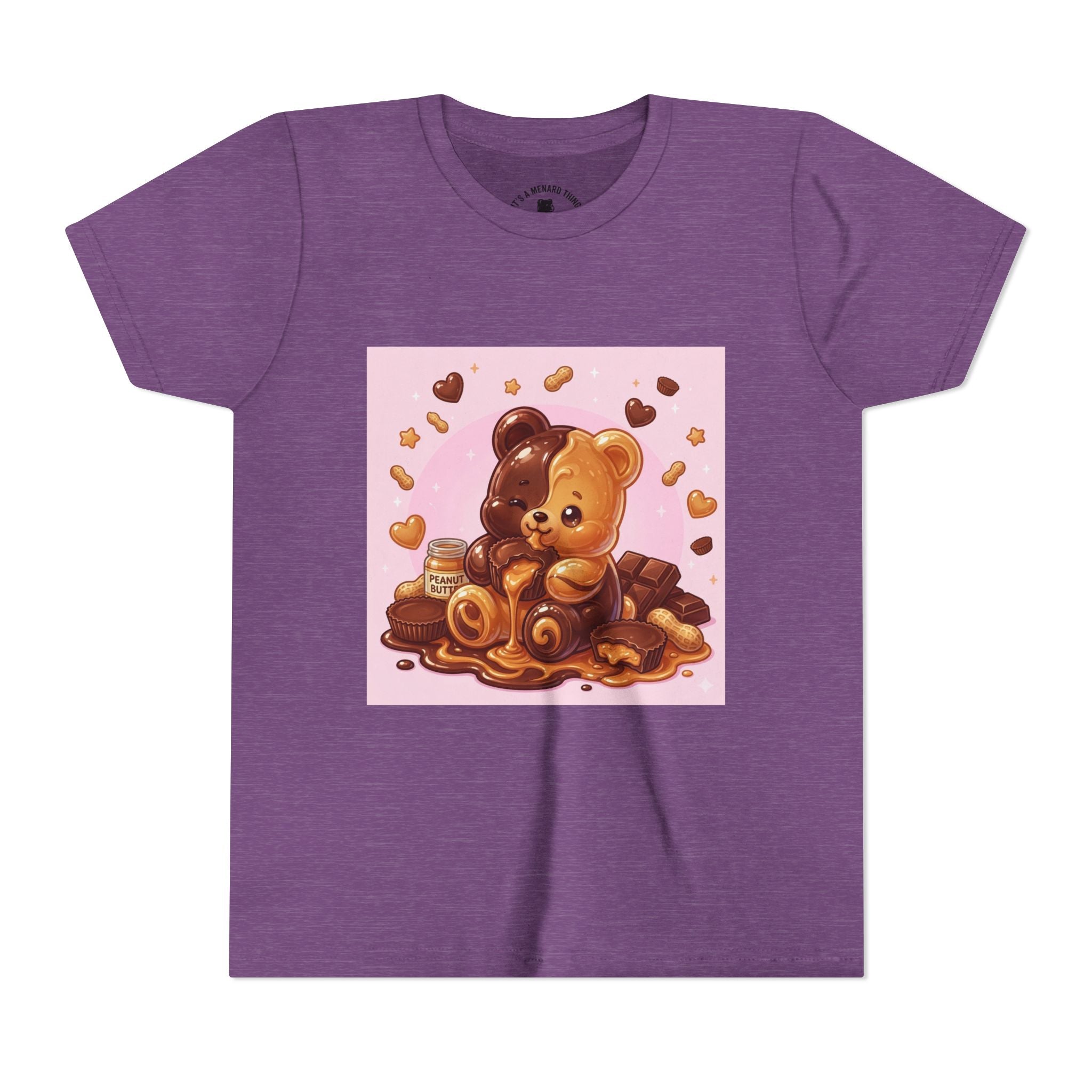 Kids Chocolate & Peanut Butter candy Gooey Gummy Youth Short Sleeve Shirt