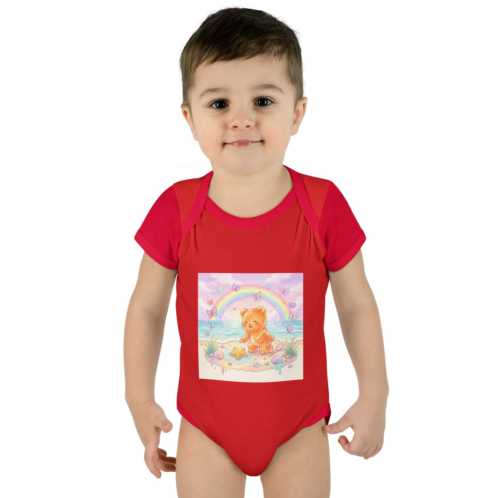 Gooey Gummy Beach Bear Rainbow & Starfish - Bodysuit