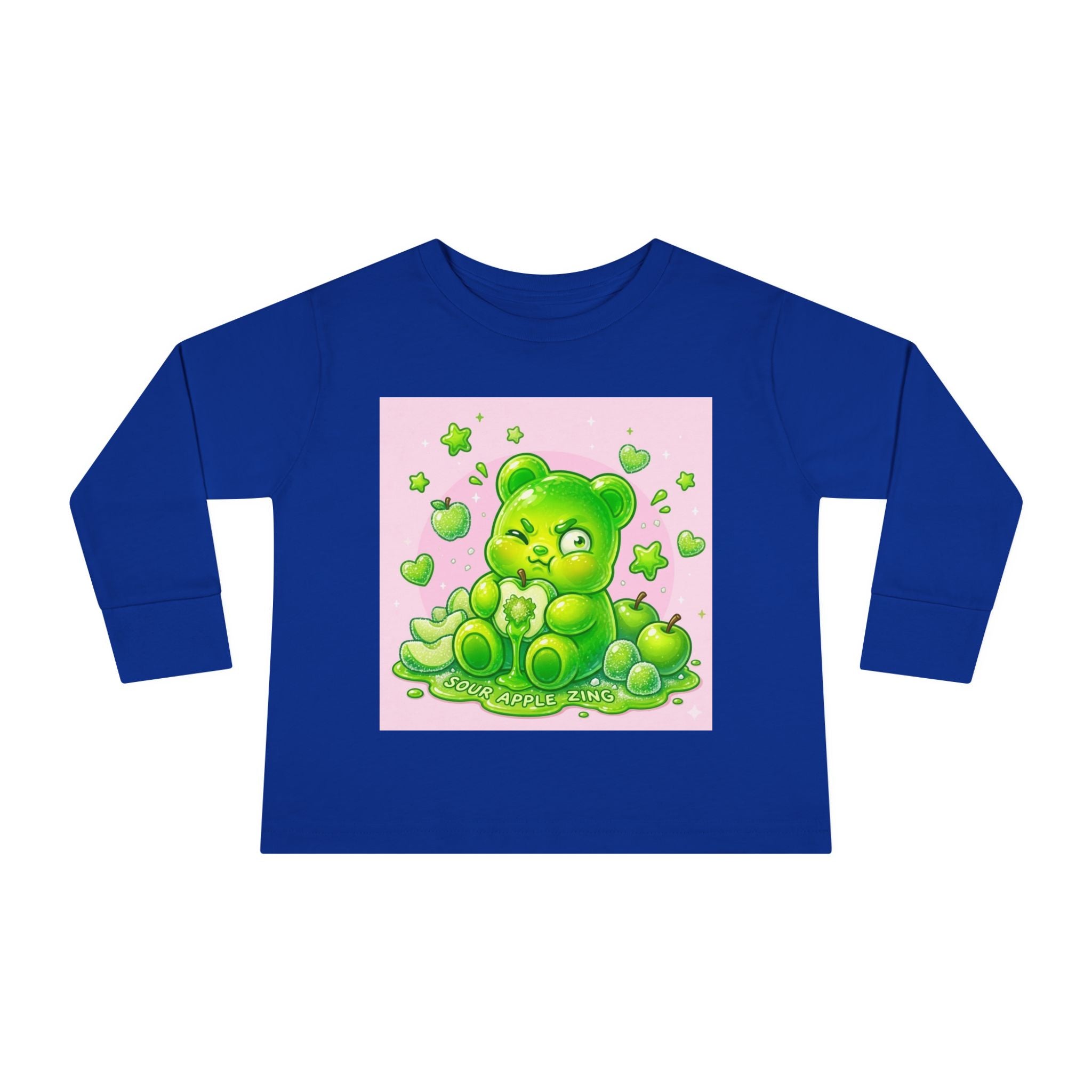 Green Sour Apple, Oozy Gummy Bear Friends- Kids Long Sleeve Shirt