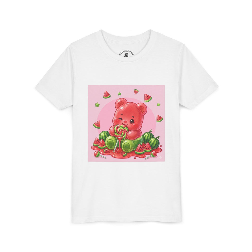 Watermelon Swirl Lollipop Gooey Gummy Bear- Youth Shirt