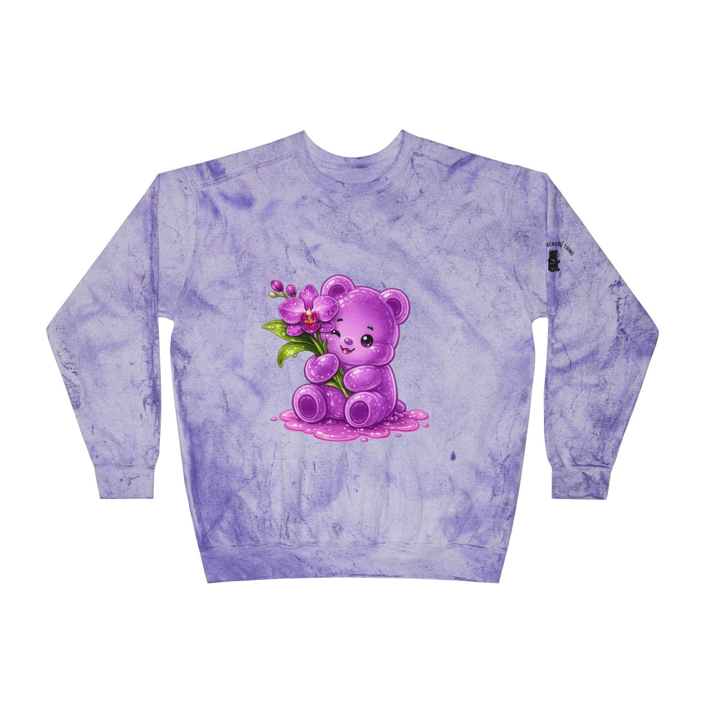 Orchid Bloom, Purple Special Gooey Gummy Bear- Kawaii Graphic Sweatshirt