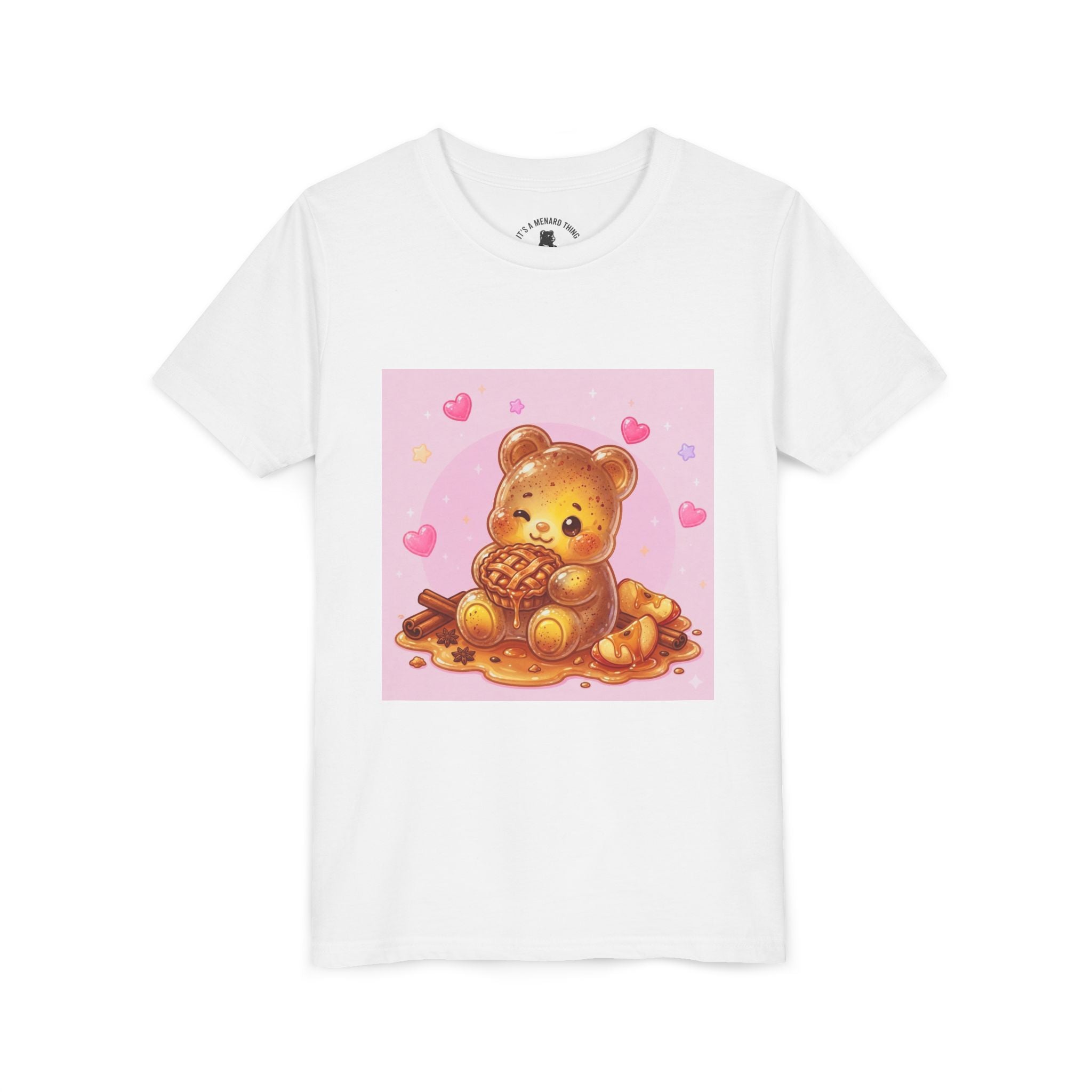 Warm Apple Cinnamon Pie Gooey Gummy Bear Hearts Youth Tee