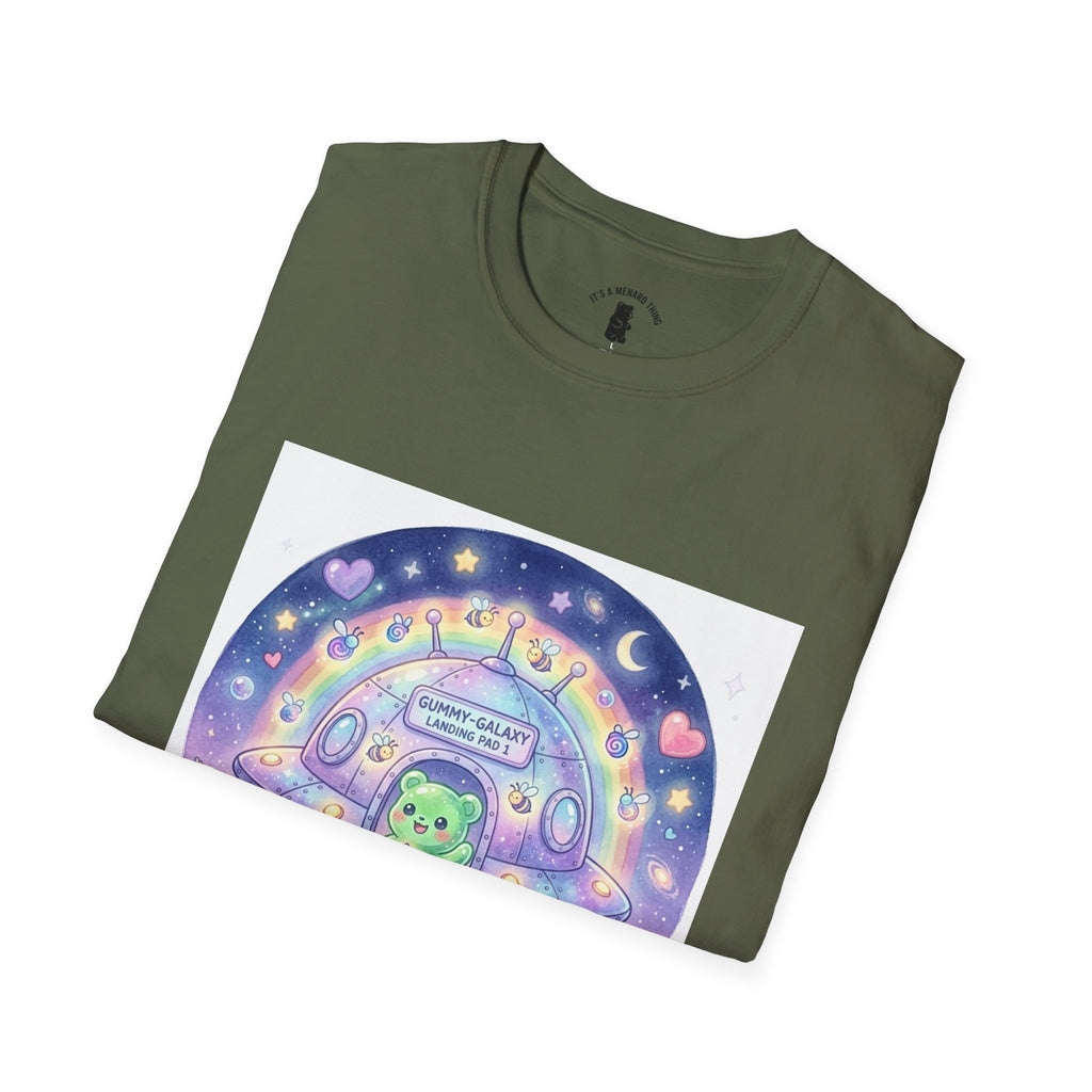 Alien Spaceship, Green Gooey Gummy Space Friend— Kawaii UFO Design