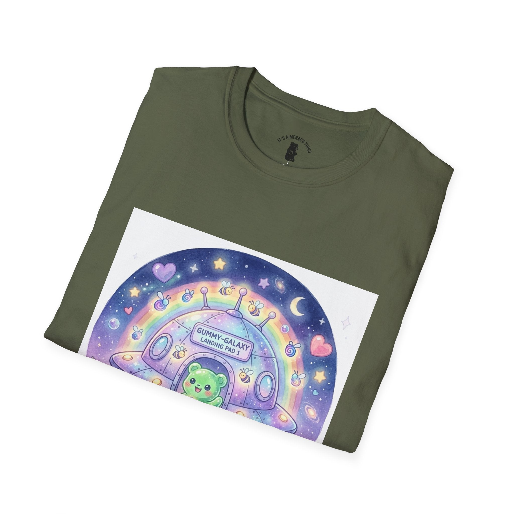 Alien Spaceship, Green Gooey Gummy Space Friend— Kawaii UFO Design