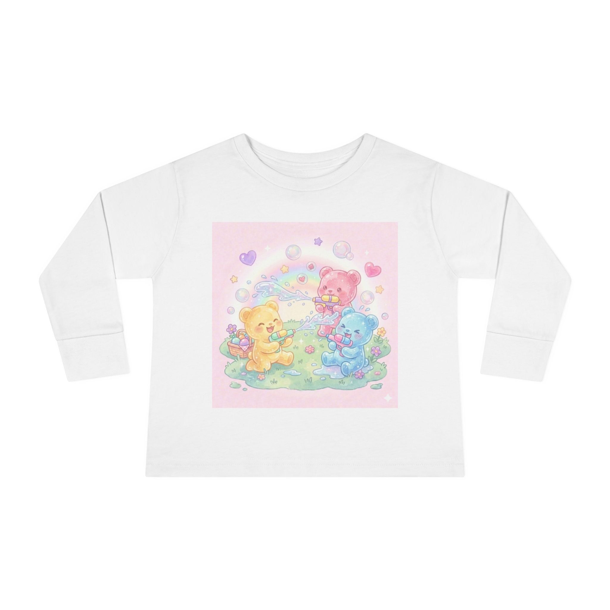 Water War Play time, Oozy Bear Group Gummy Friends- Graphic Long Sleeve Shirt