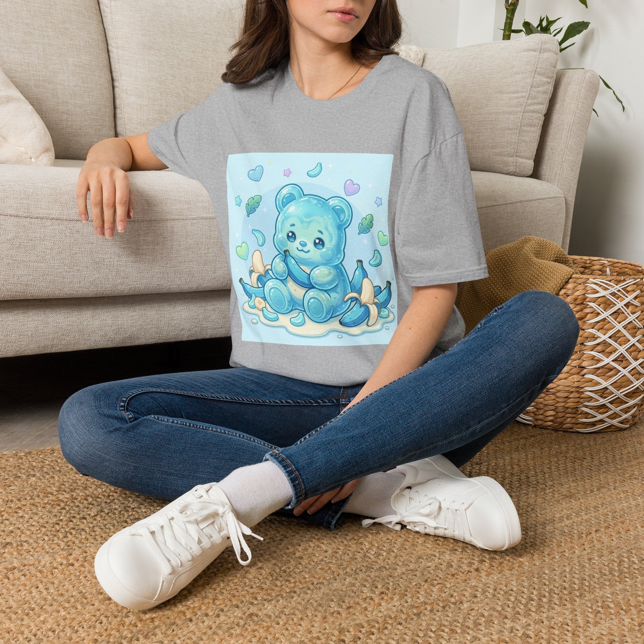 Exotic Blue Java Banana Baby Oozy Bear Friend- Kawaii Graphic Shirt